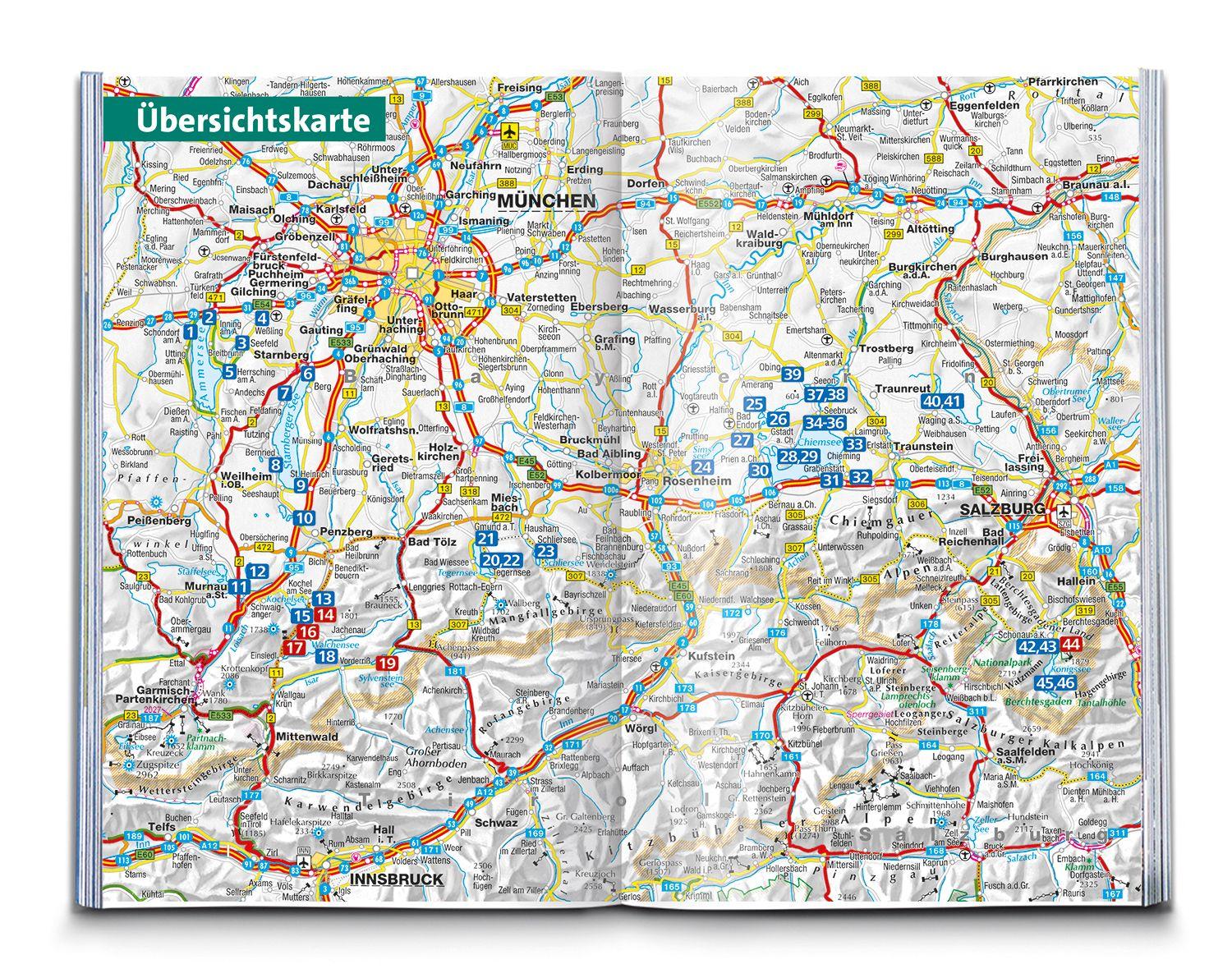 Beispielinhalt (Bild) KOMPASS Wanderführer Bayerische Voralpenseen, 46 Touren mit Extra-Tourenkarte
