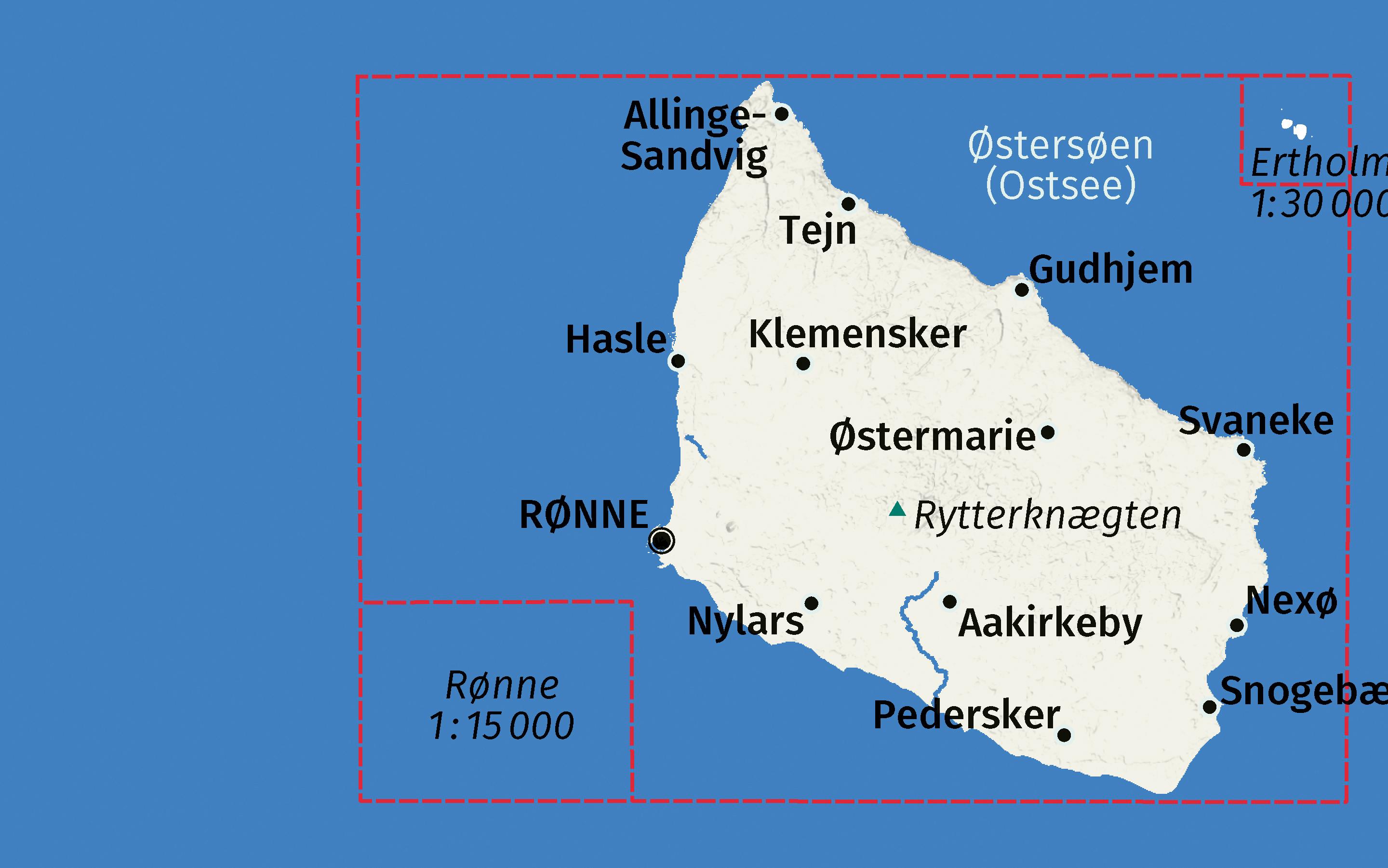Beispielinhalt (Bild) KOMPASS Wanderkarte 236 Bornholm 1:50.000