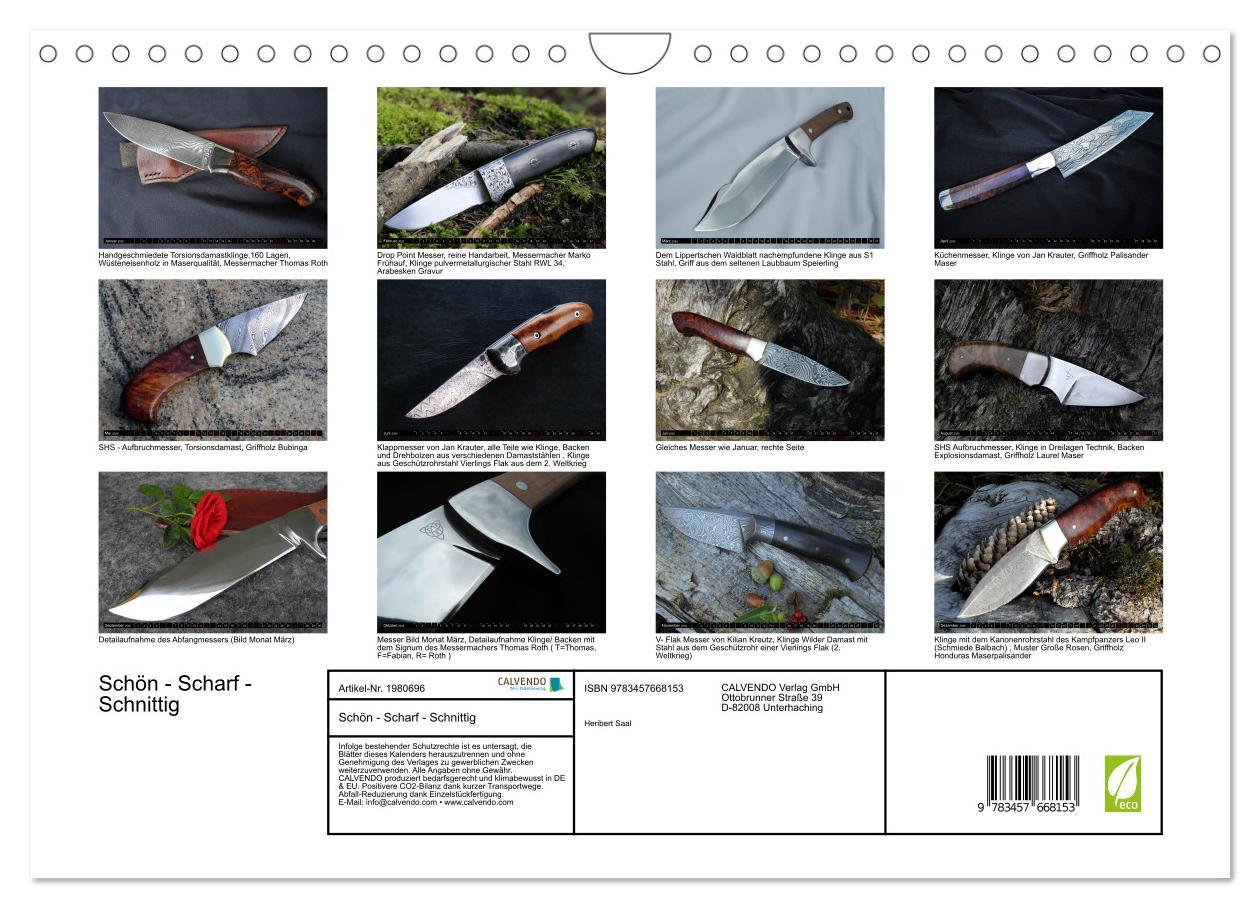 Beispielinhalt (Bild) Schön - Scharf - Schnittig (Wandkalender 2026 DIN A4 quer), CALVENDO Monatskalender