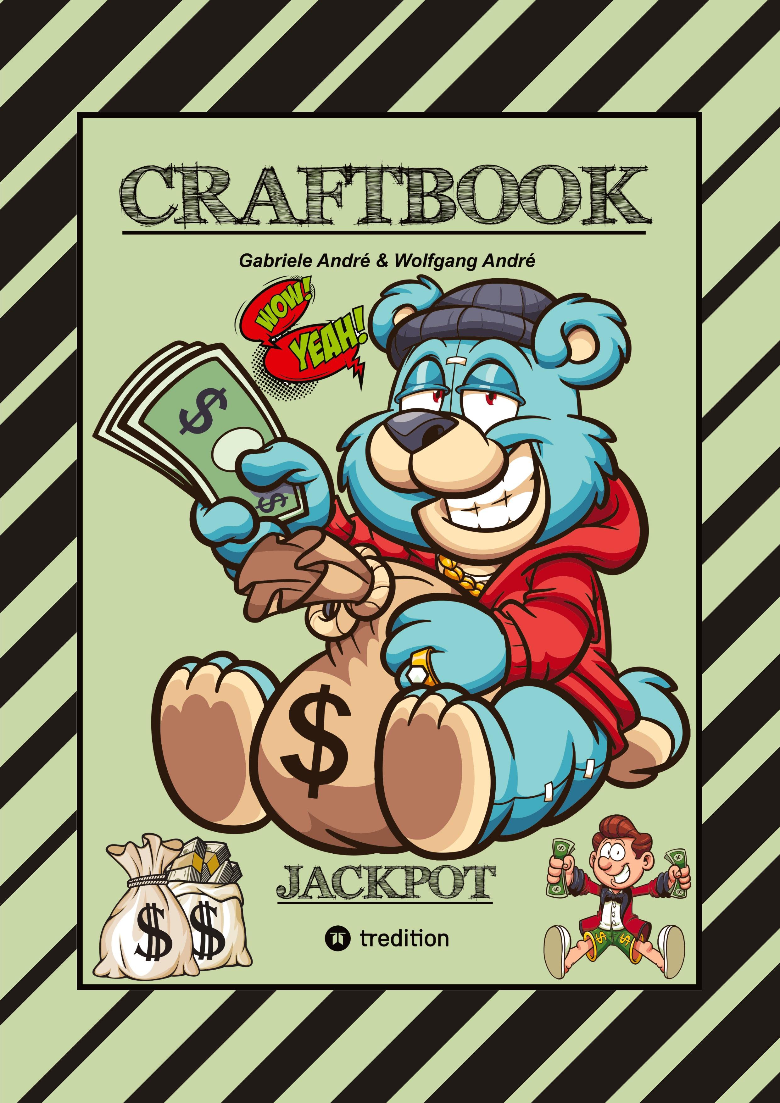 Vorderes Coverbild CRAFTBOOK - LUSTIGE AUSMALMOTIVE - WISSENSWERTES - KNIFFLIGE RÄTSEL - SPANNENDE AUFGABEN - VOLLTREFFER - TUTORIAL - WITZIGE FIGUREN