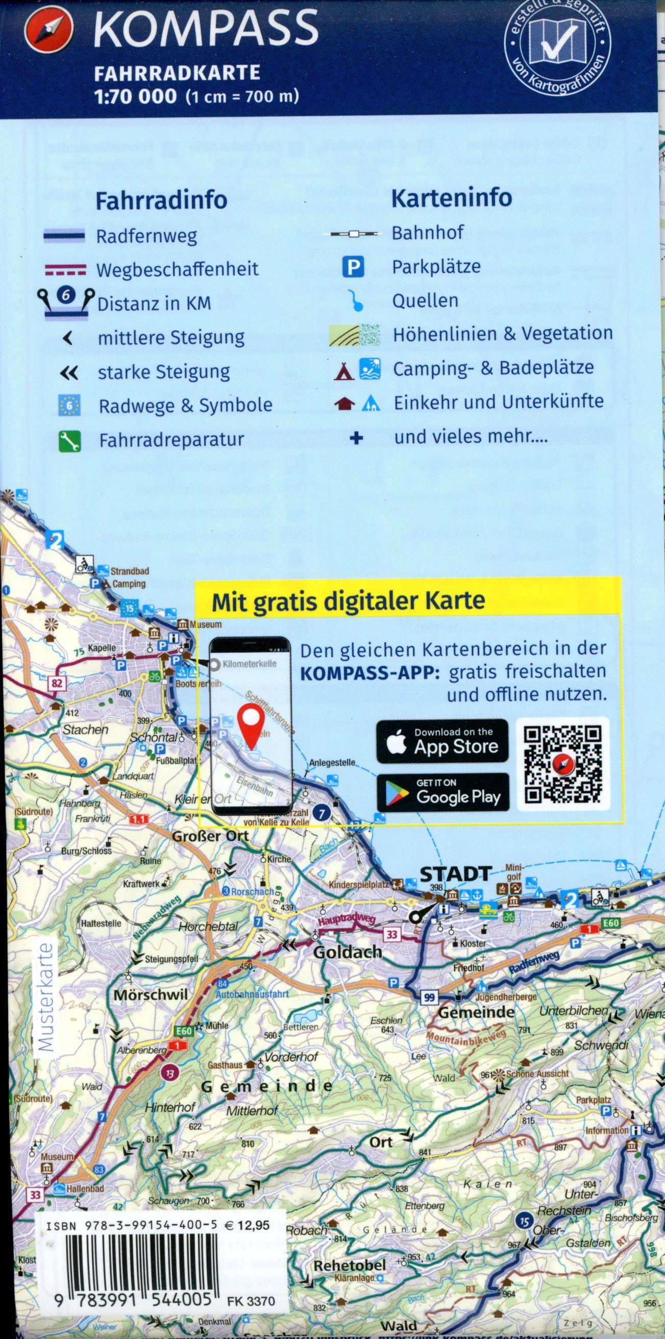 Beispielinhalt (Bild) KOMPASS Fahrradkarte 3370 Spreewald, Schlaubetal, Fürstenwalde, Cottbus, Scharmützelsee mit Knotenpunkten 1:70.000