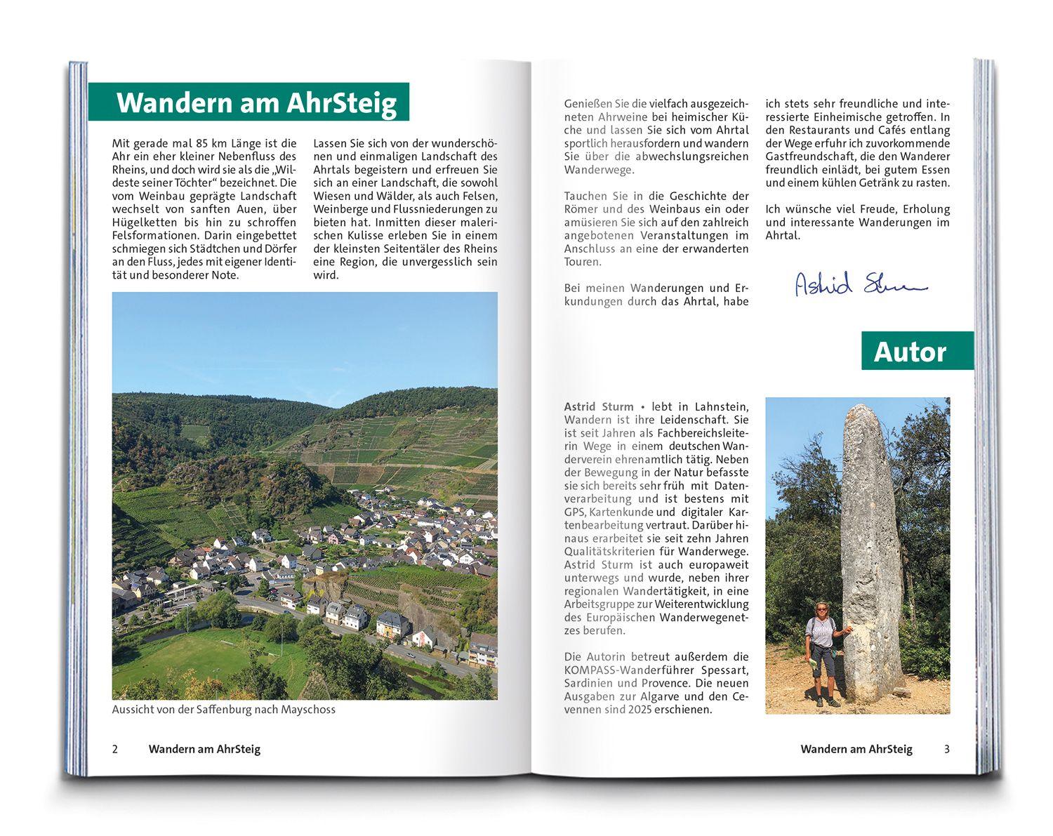 Beispielinhalt (Bild) KOMPASS Wanderführer Ahrsteig mit Rotweinwanderweg, 30 Touren/Etappen mit Extra-Tourenkarte