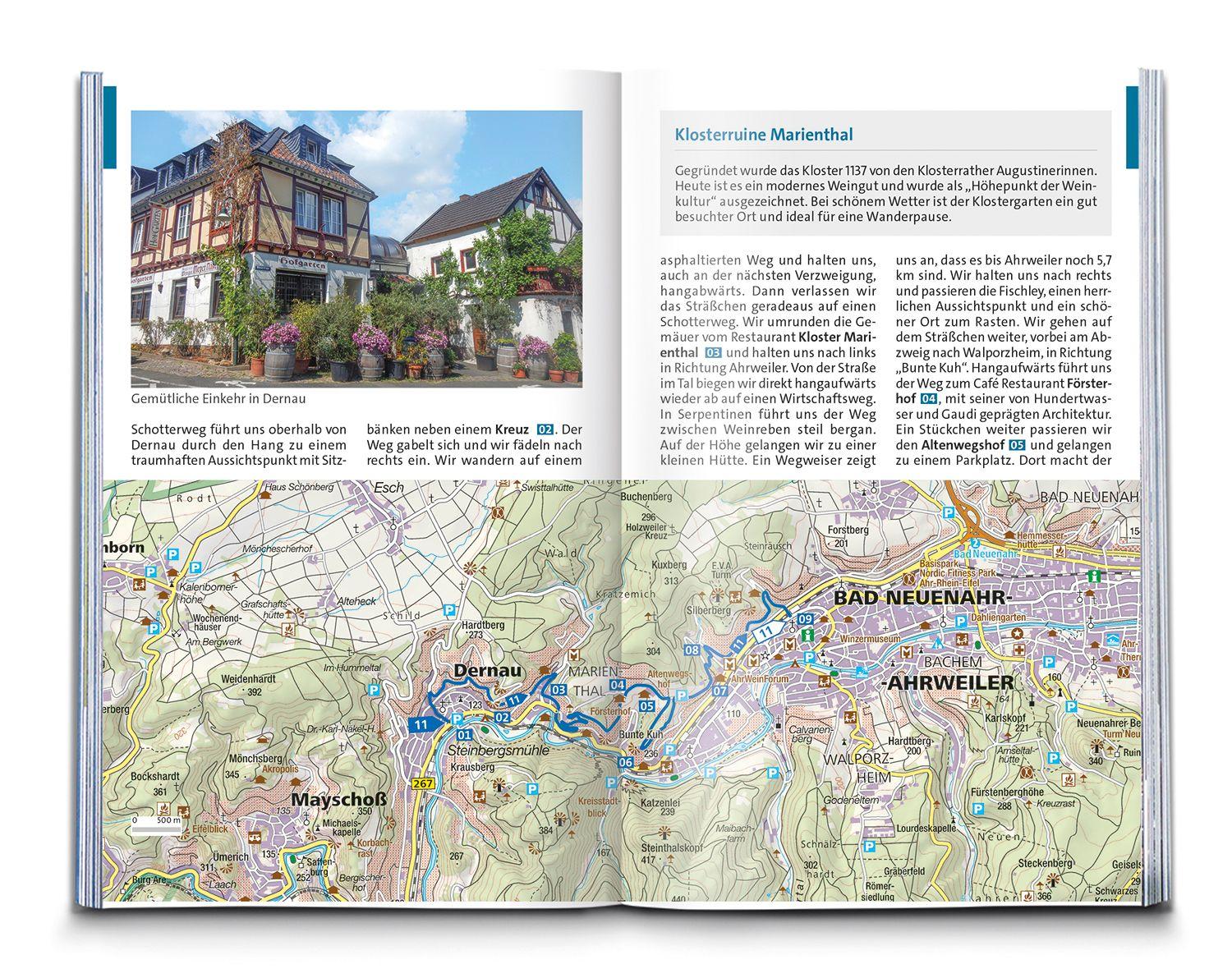 Beispielinhalt (Bild) KOMPASS Wanderführer Ahrsteig mit Rotweinwanderweg, 30 Touren/Etappen mit Extra-Tourenkarte