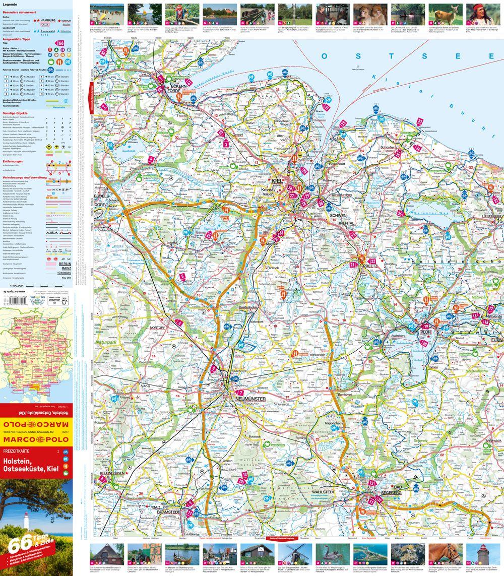 Beispielinhalt (Bild) MARCO POLO Freizeitkarte 2 Holstein, Ostseeküste, Kiel 1:100.000