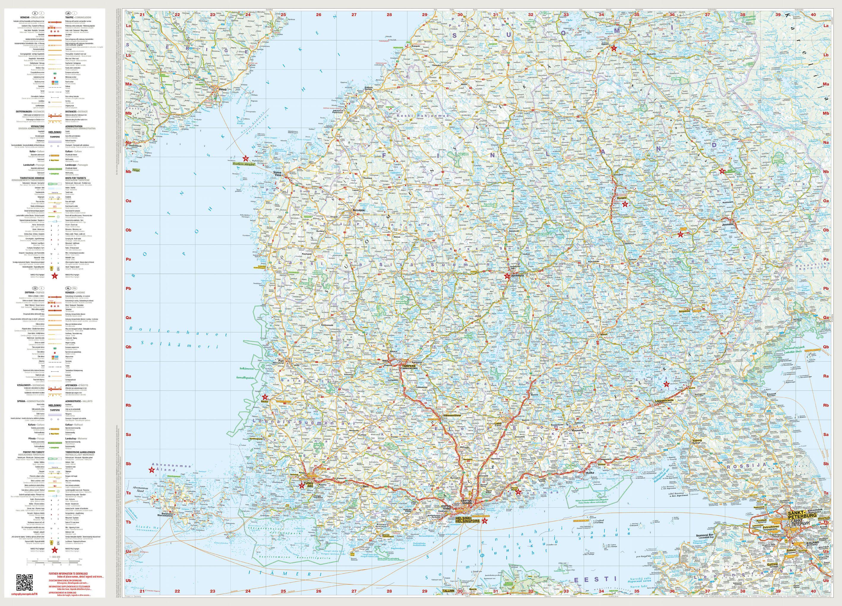 Beispielinhalt (Bild) Finland Marco Polo Map