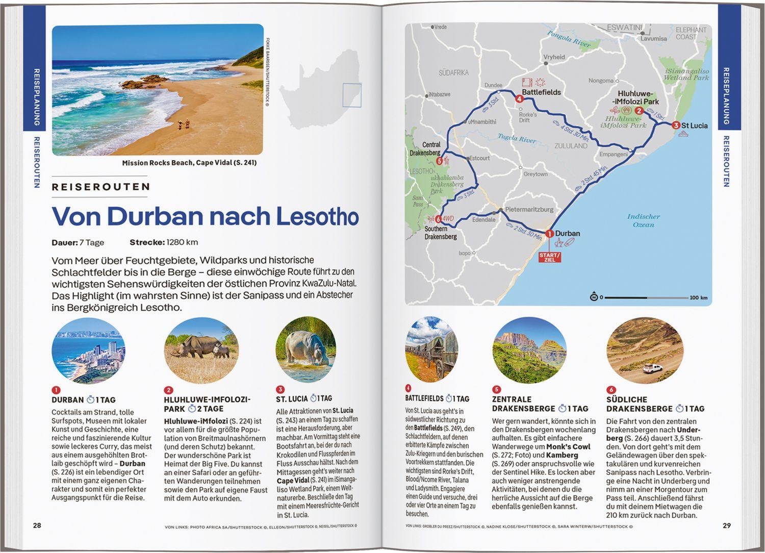 Beispielinhalt (Bild) LONELY PLANET Reiseführer Südafrika, Lesotho & eSwatini