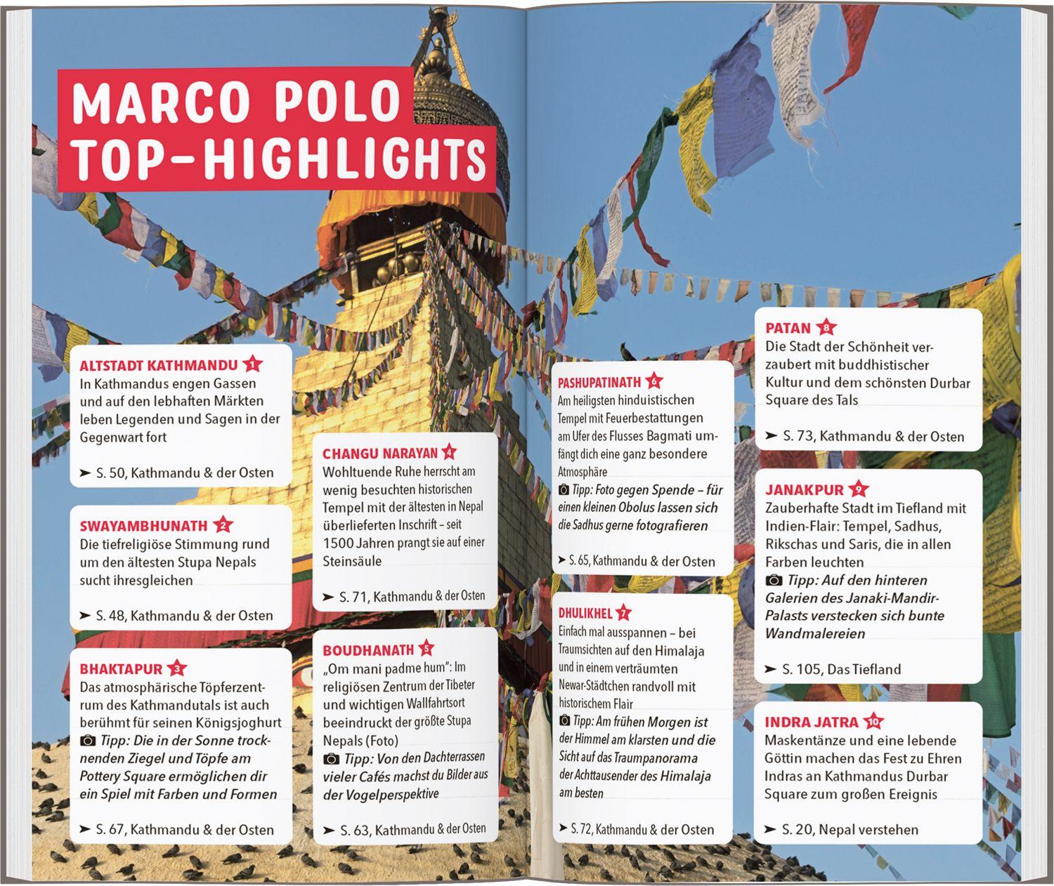 Beispielinhalt (Bild) MARCO POLO Reiseführer Nepal