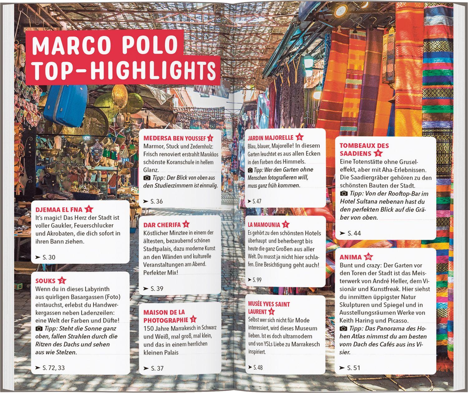 Beispielinhalt (Bild) MARCO POLO Reiseführer Marrakesch