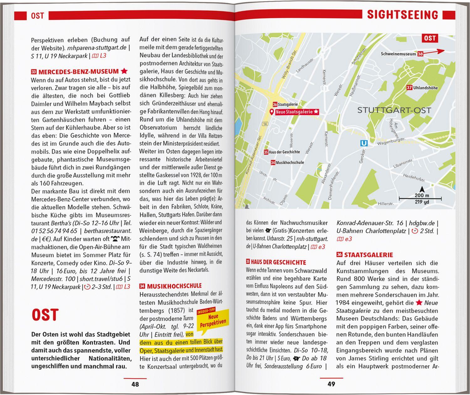 Beispielinhalt (Bild) MARCO POLO Reiseführer Stuttgart