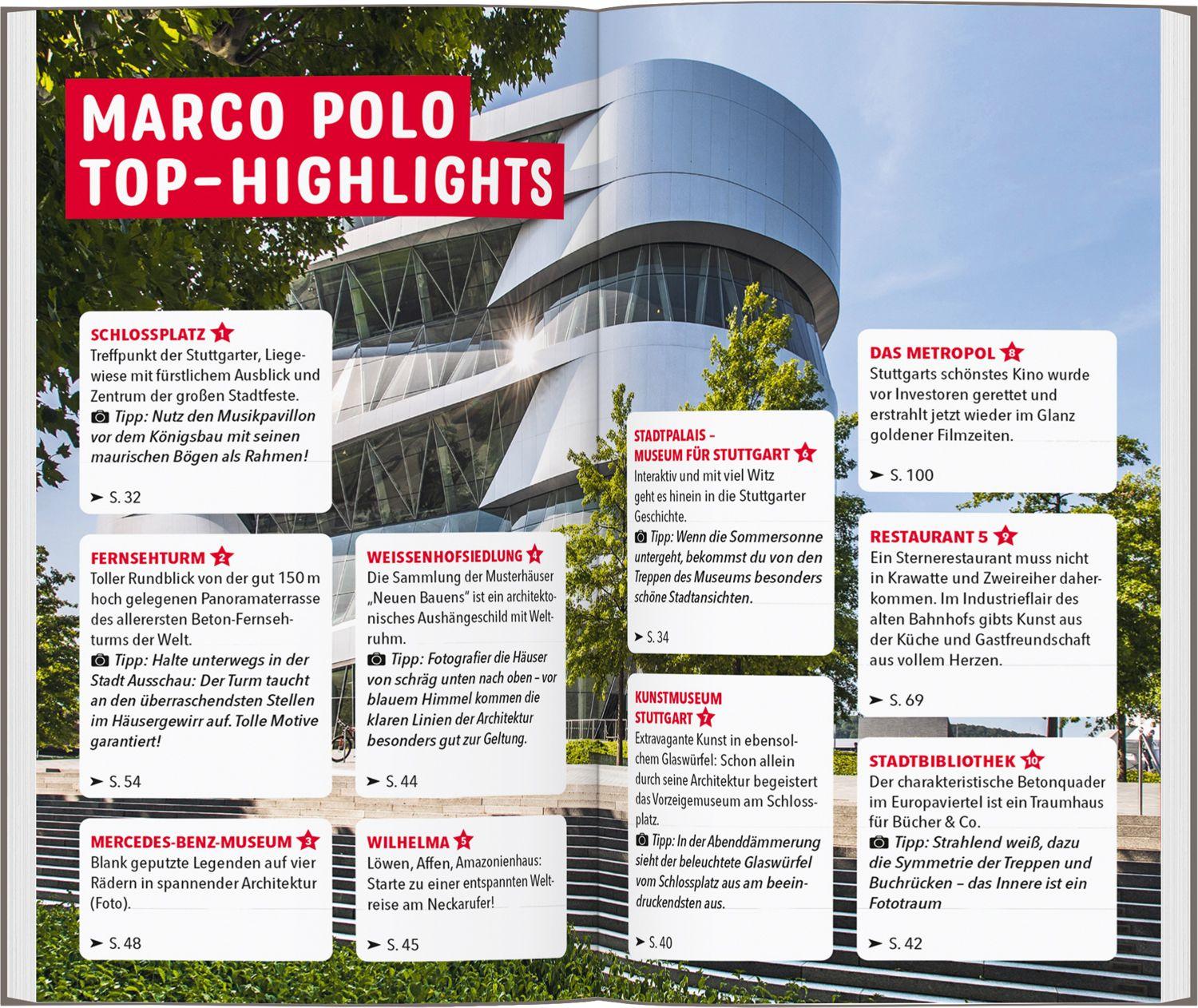 Beispielinhalt (Bild) MARCO POLO Reiseführer Stuttgart