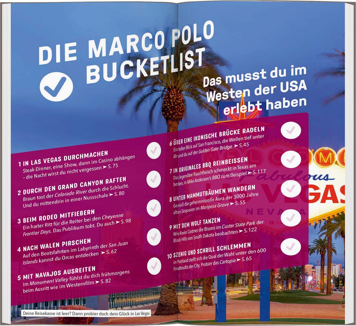 Beispielinhalt (Bild) MARCO POLO Reiseführer USA West