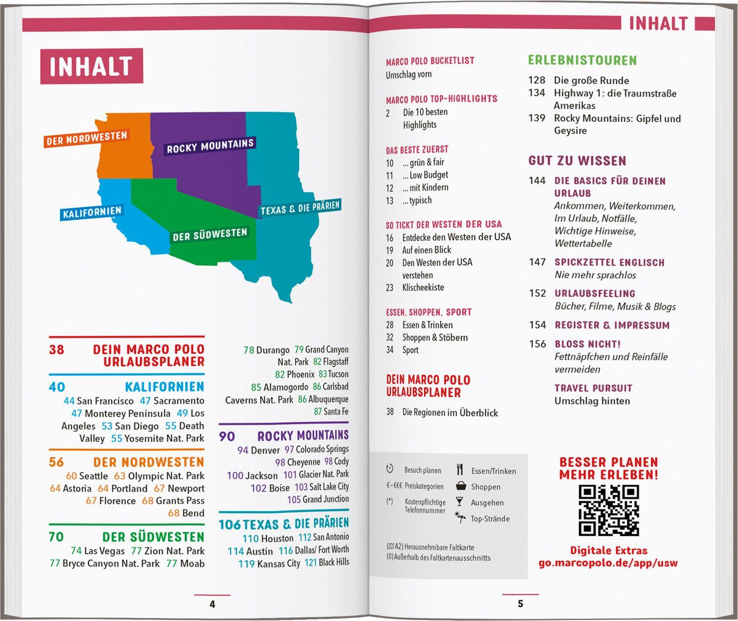 Beispielinhalt (Bild) MARCO POLO Reiseführer USA West