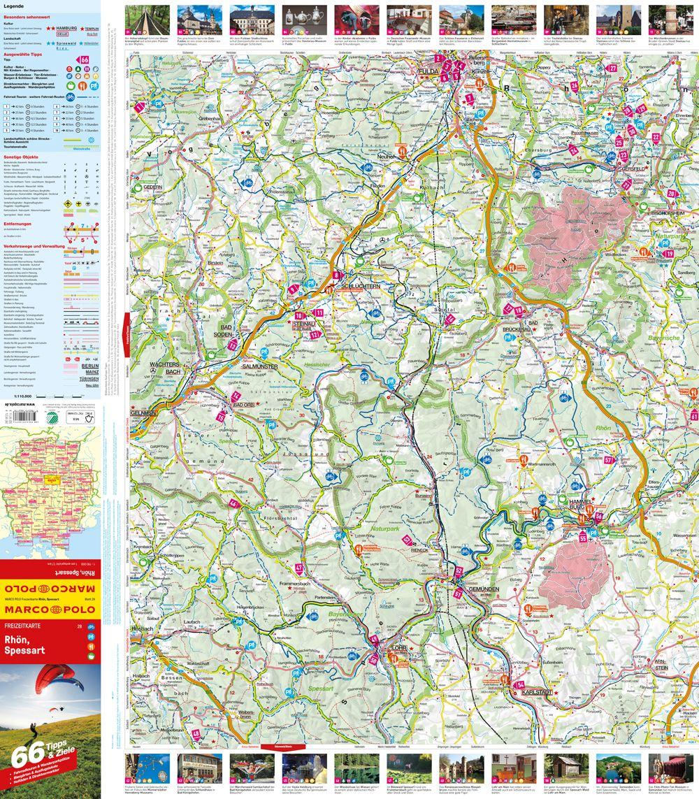 Beispielinhalt (Bild) MARCO POLO Freizeitkarte 28 Rhön, Spessart 1:110.000