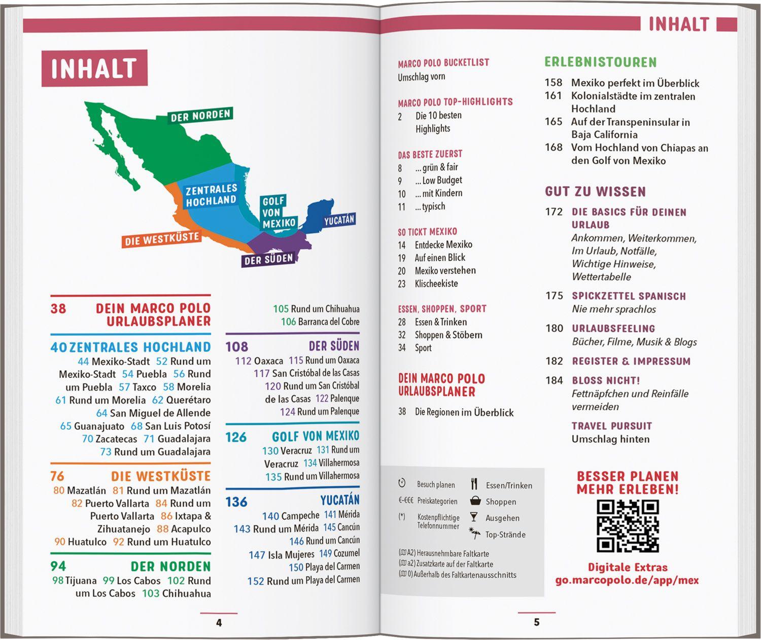 Beispielinhalt (Bild) MARCO POLO Reiseführer Mexiko