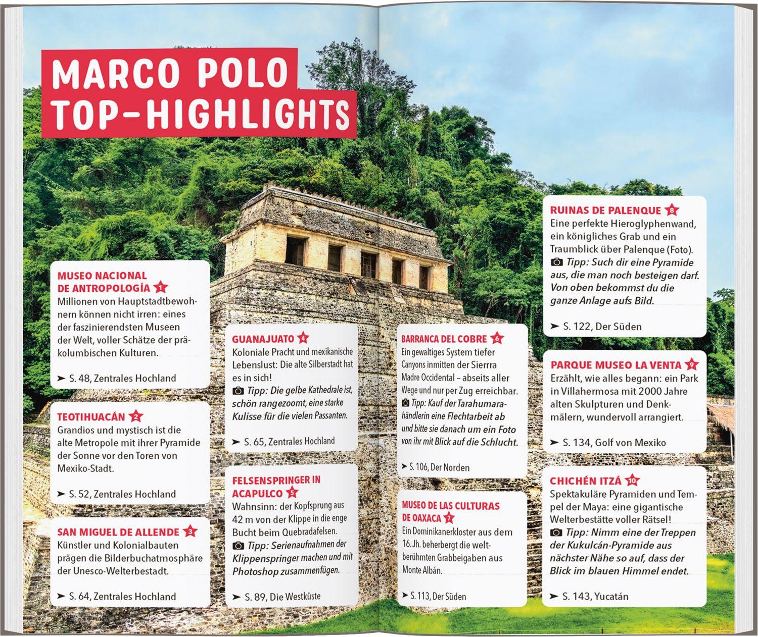 Beispielinhalt (Bild) MARCO POLO Reiseführer Mexiko