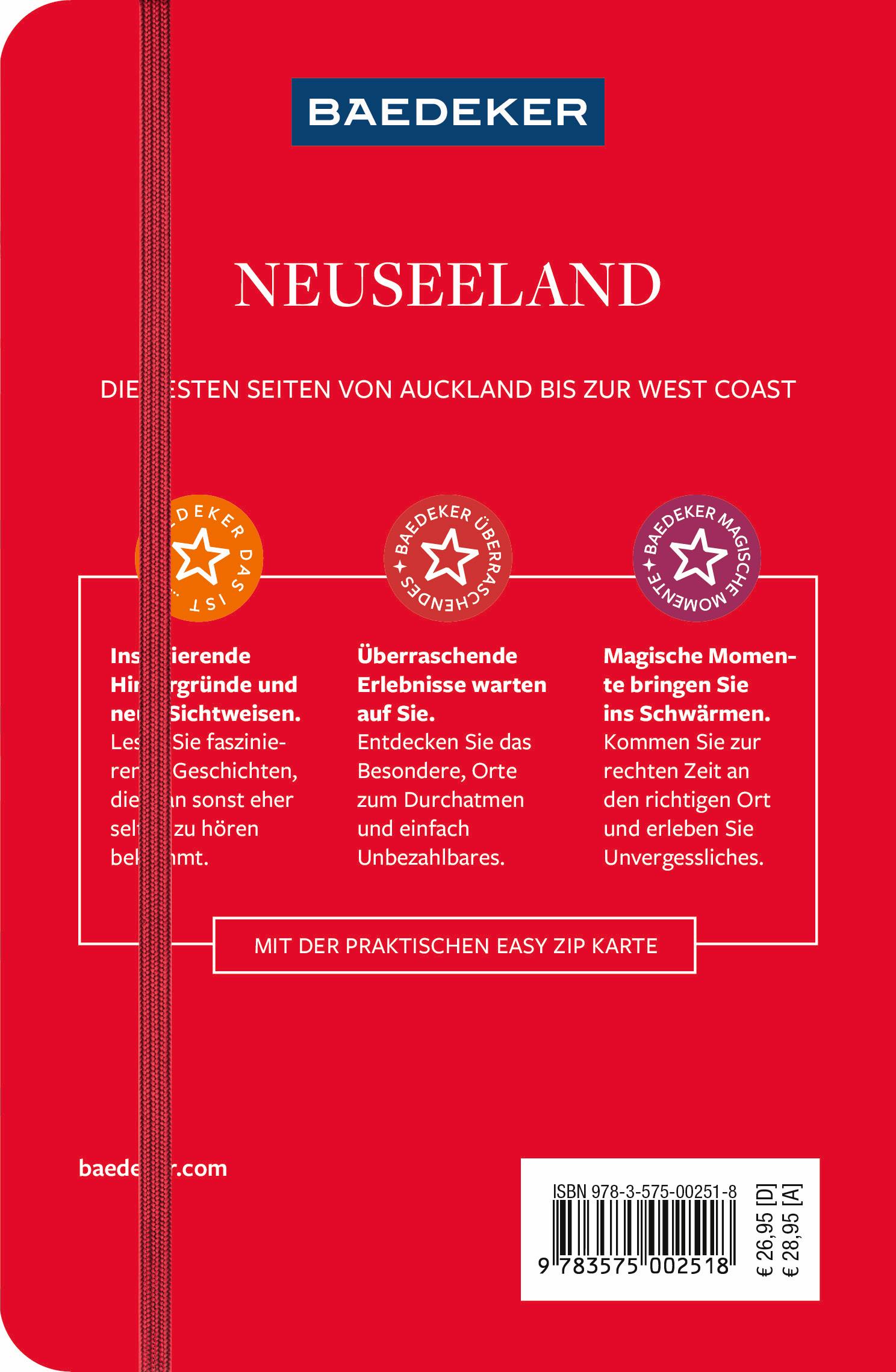 Rückseitencover Baedeker Reiseführer Neuseeland