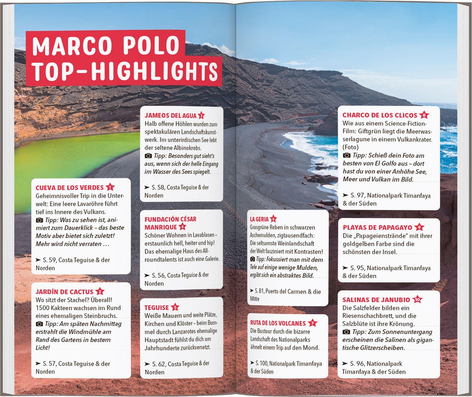 Beispielinhalt (Bild) MARCO POLO Reiseführer Lanzarote