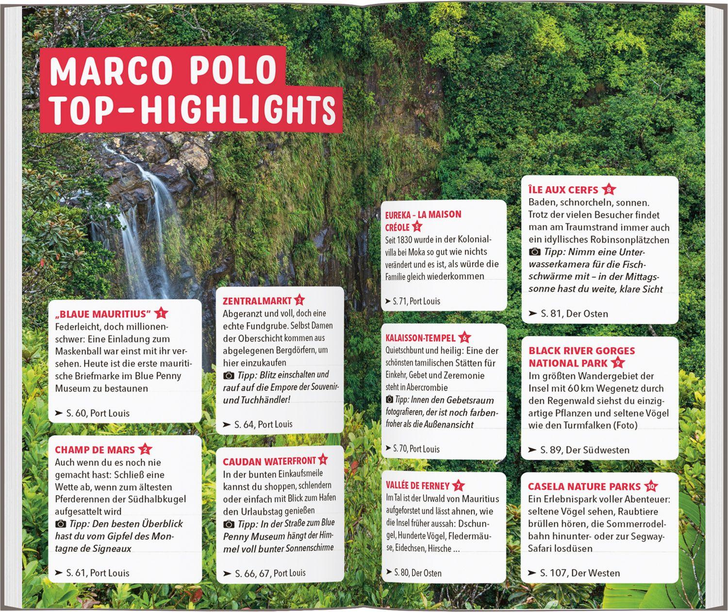 Beispielinhalt (Bild) MARCO POLO Reiseführer Mauritius