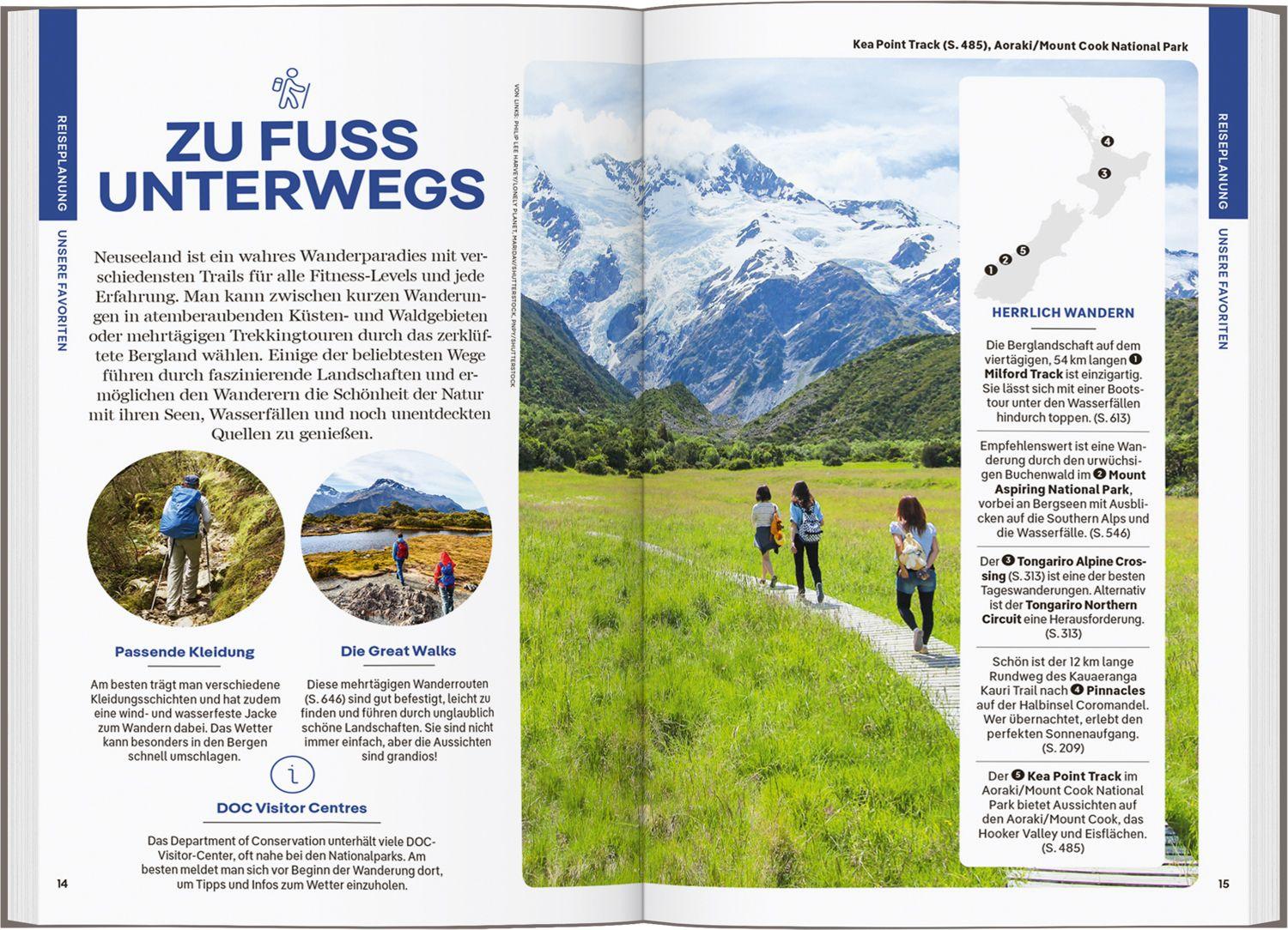 Beispielinhalt (Bild) LONELY PLANET Reiseführer Neuseeland