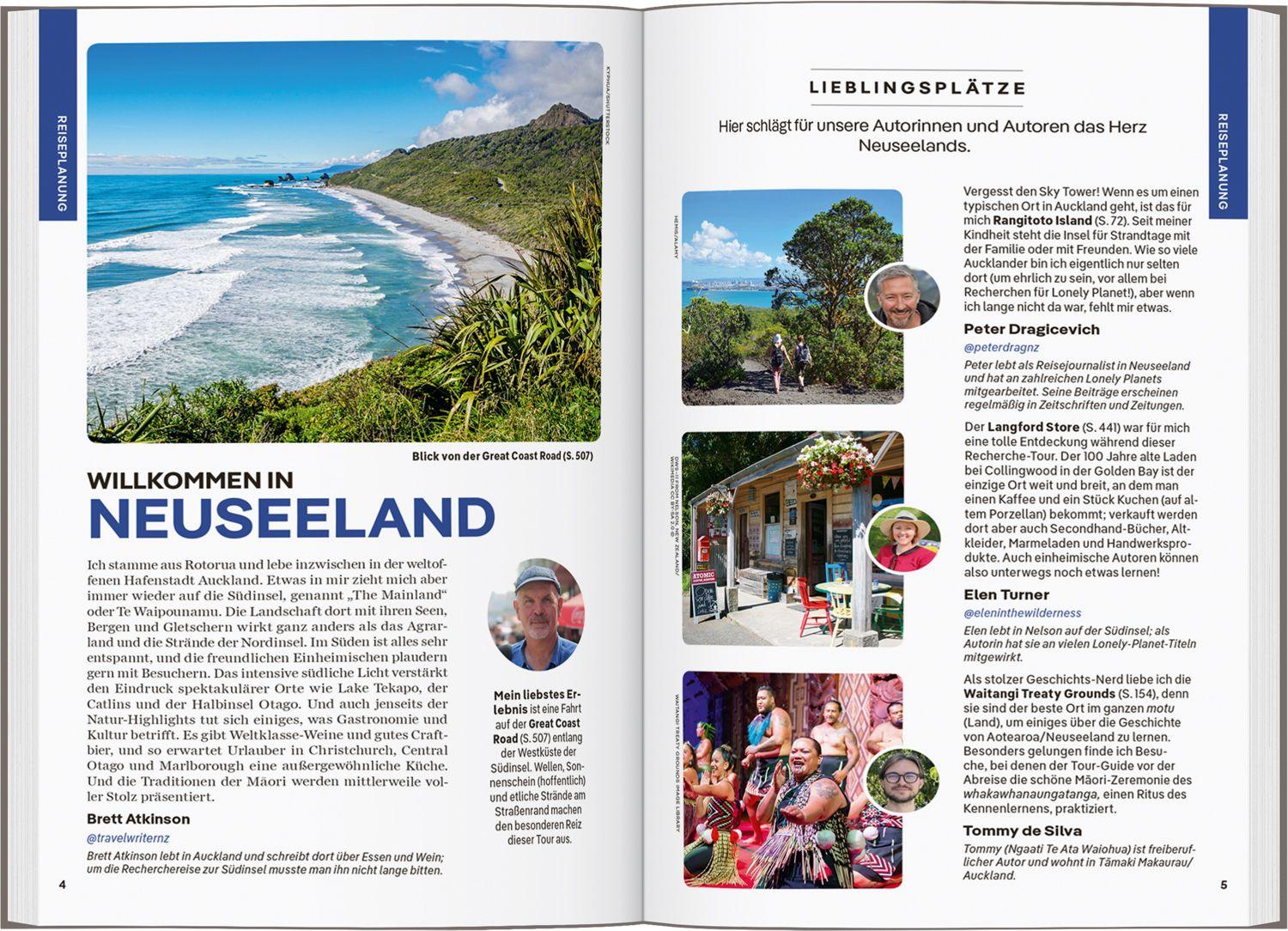 Beispielinhalt (Bild) LONELY PLANET Reiseführer Neuseeland