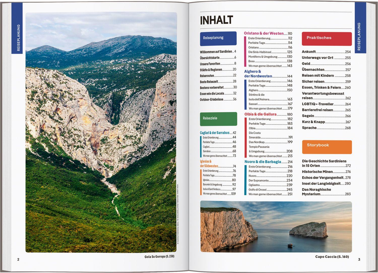 Beispielinhalt (Bild) LONELY PLANET Reiseführer Sardinien