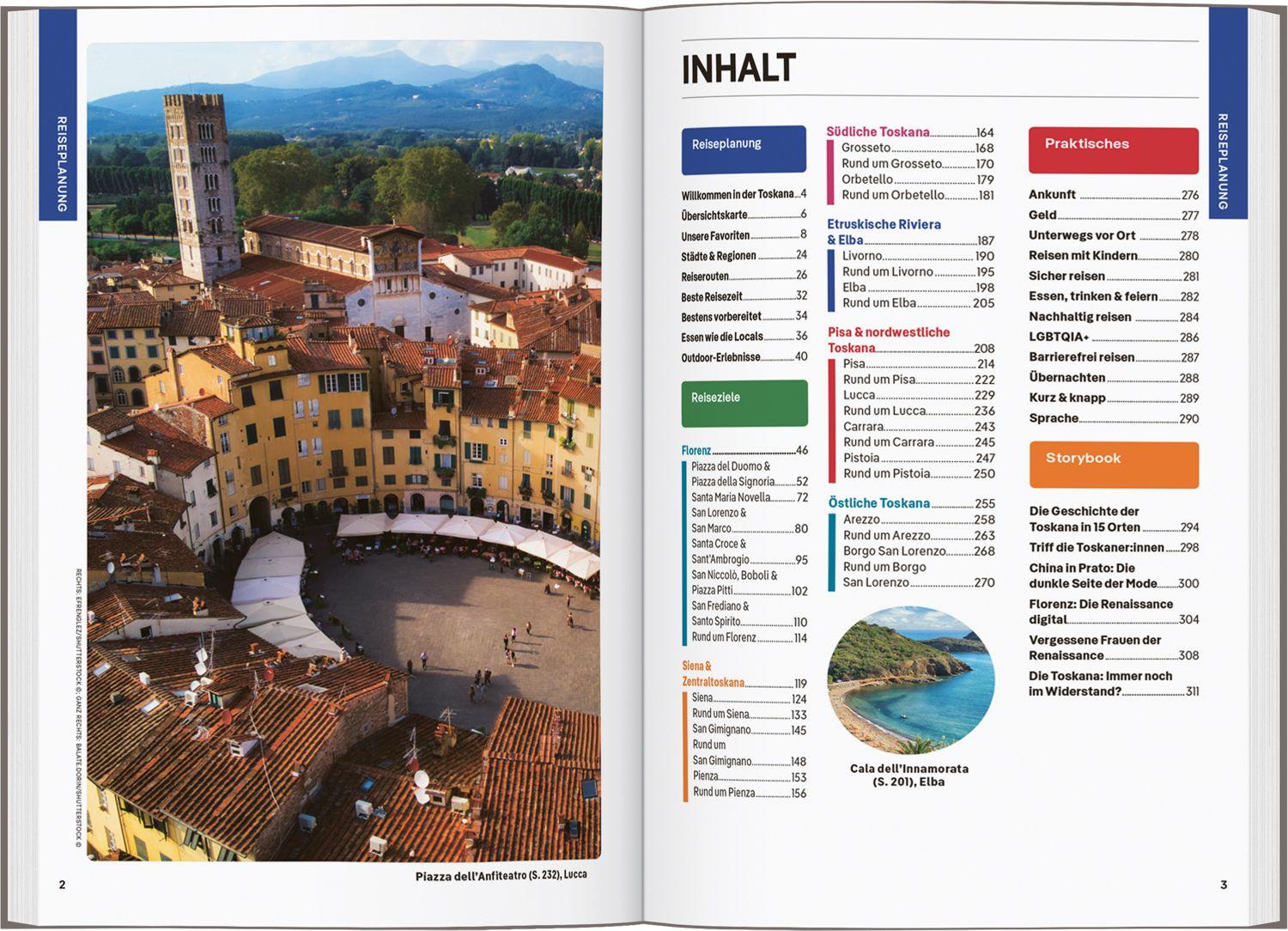 Beispielinhalt (Bild) LONELY PLANET Reiseführer Toskana