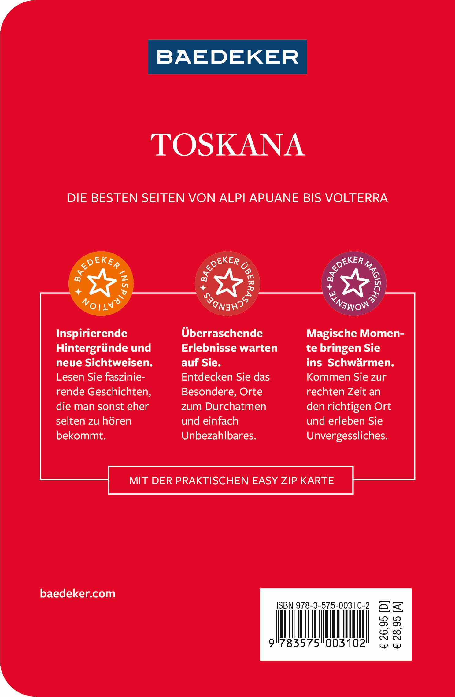 Rückseitencover Baedeker Reiseführer Toskana