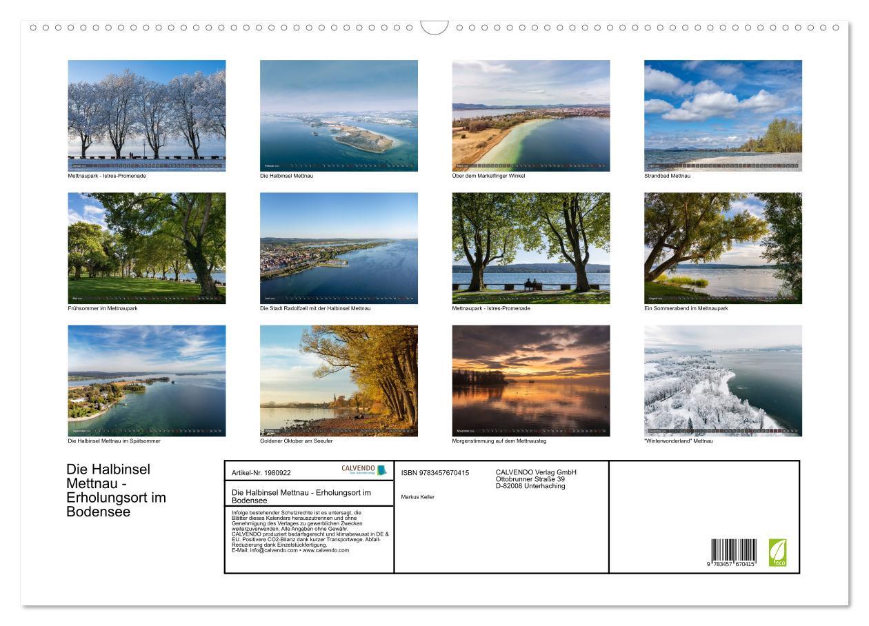 Beispielinhalt (Bild) Die Halbinsel Mettnau - Erholungsort im Bodensee (Wandkalender 2026 DIN A2 quer), CALVENDO Monatskalender