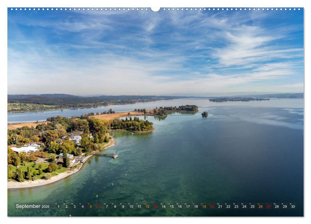 Beispielinhalt (Bild) Die Halbinsel Mettnau - Erholungsort im Bodensee (Wandkalender 2026 DIN A2 quer), CALVENDO Monatskalender