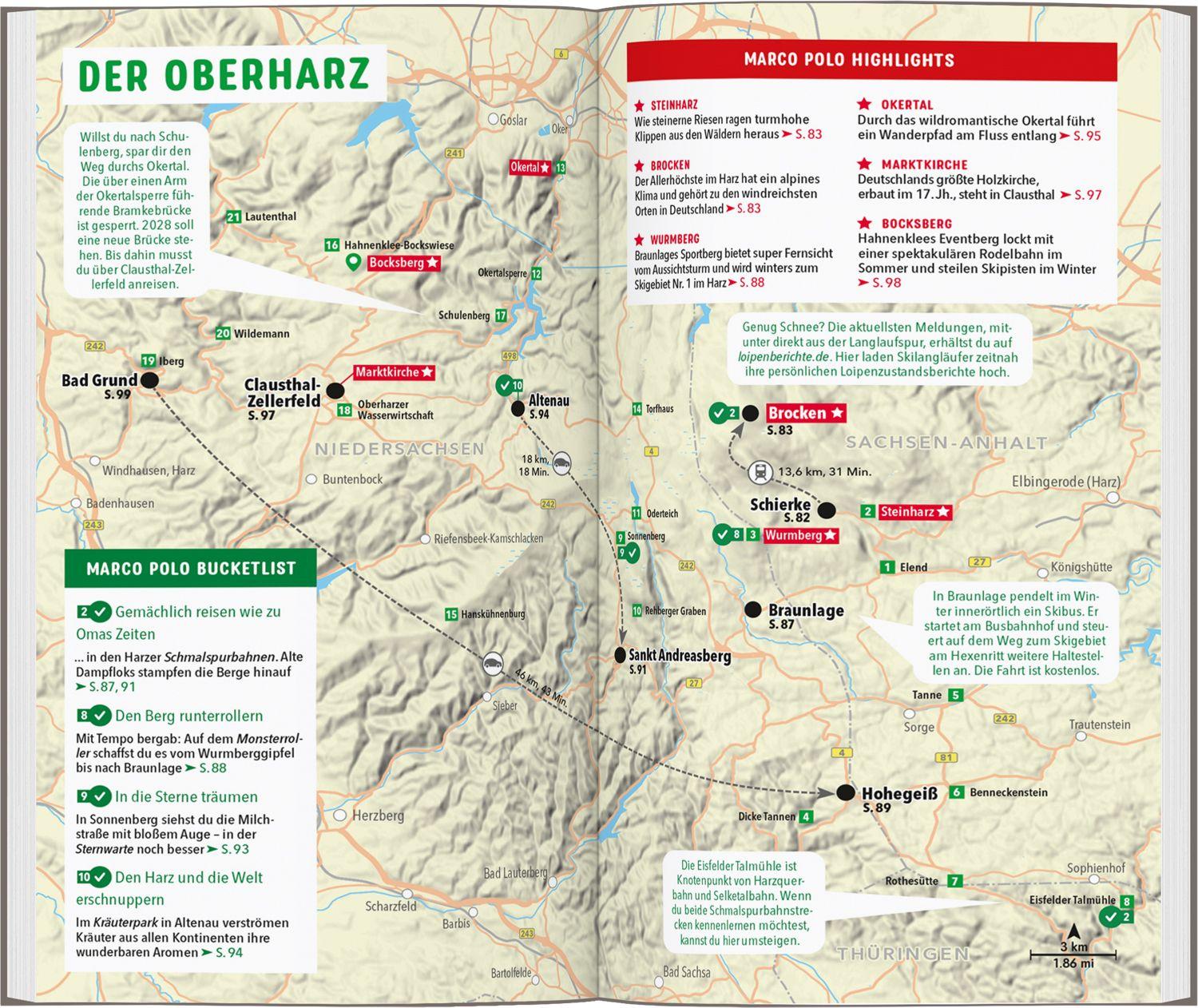 Beispielinhalt (Bild) MARCO POLO Reiseführer Harz