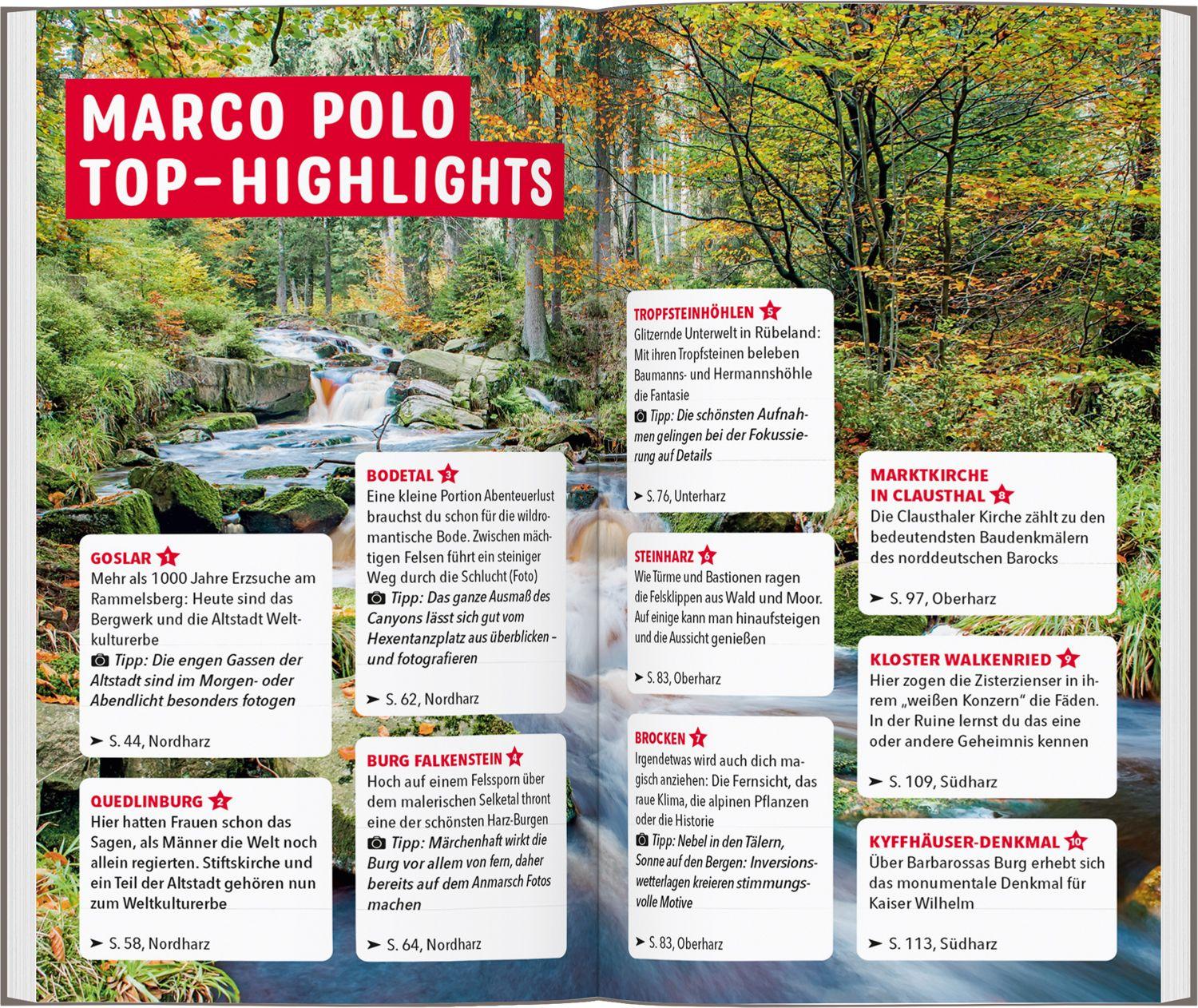 Beispielinhalt (Bild) MARCO POLO Reiseführer Harz