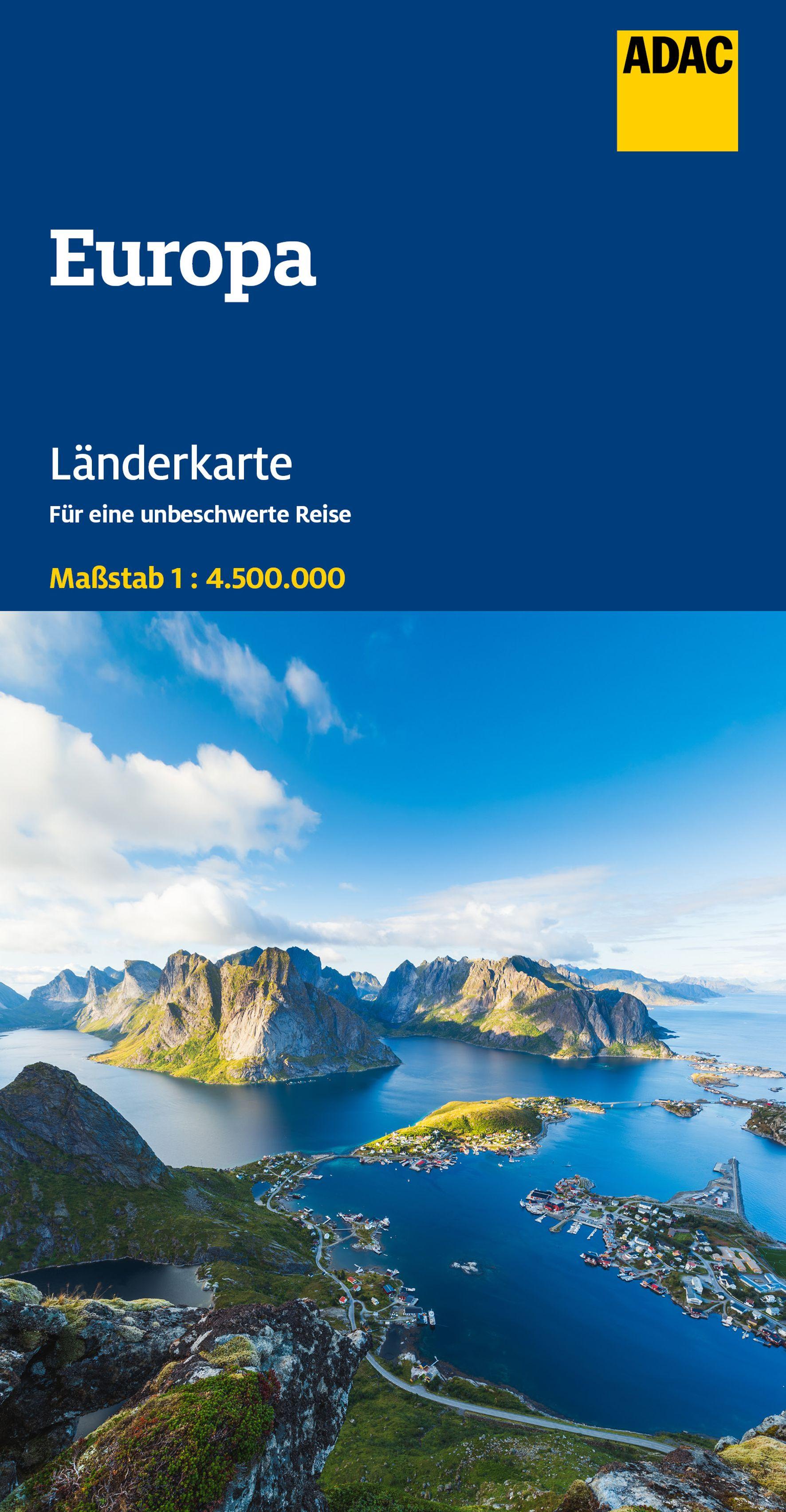 Vorderes Coverbild ADAC Länderkarte Europa 1:4,5 Mio.