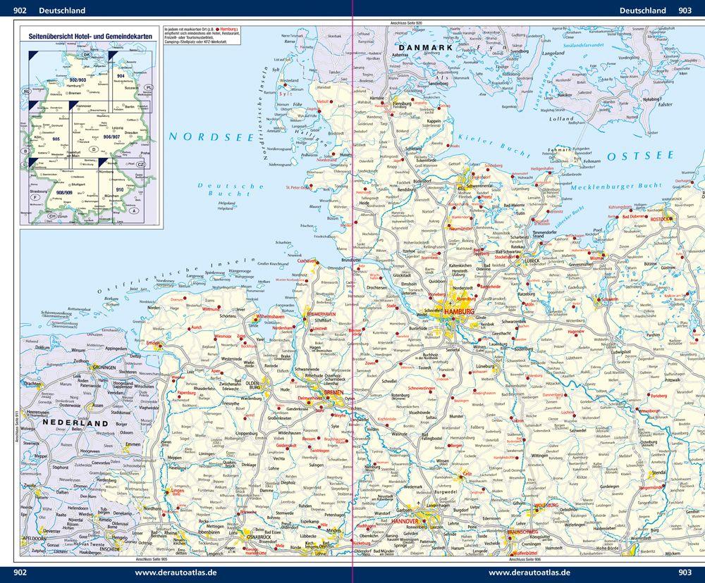 Beispielinhalt (Bild) ADAC Der Große Autoatlas 2026/2027 Deutschland und seine Nachbarregionen 1:300.000