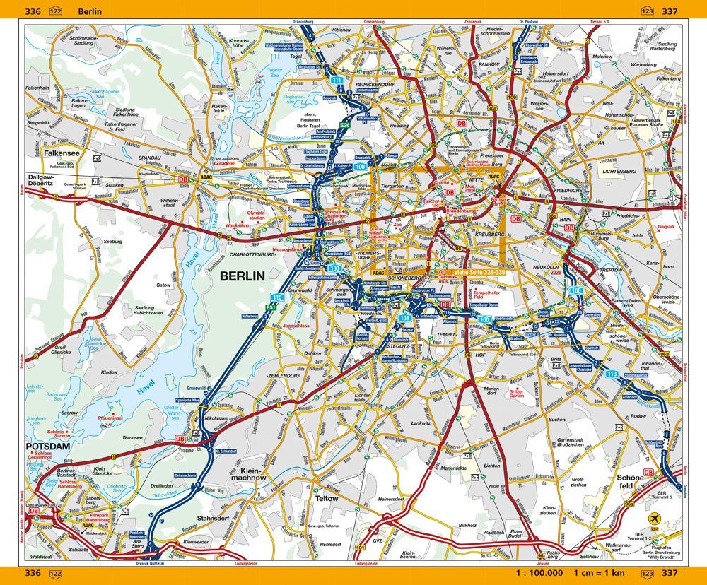 Beispielinhalt (Bild) ADAC Der Große Autoatlas 2026/2027 Deutschland und seine Nachbarregionen 1:300.000