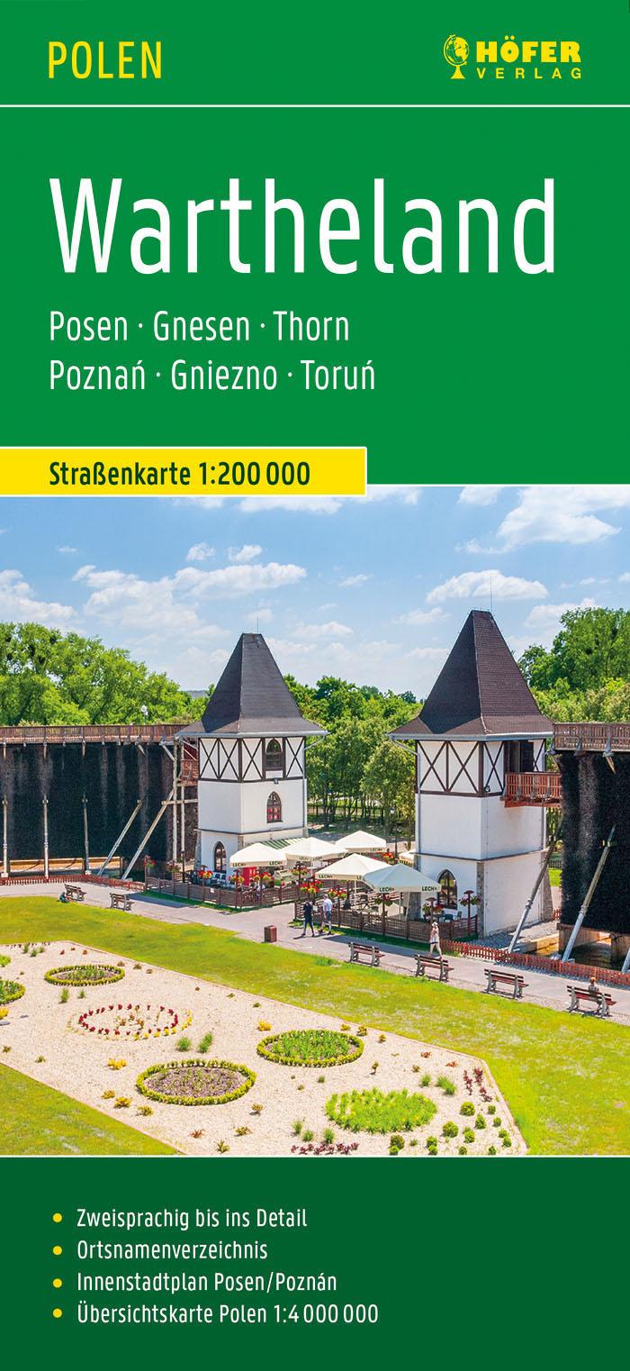 Vorderes Coverbild Wartheland, Straßenkarte 1:200.000, Höfer Verlag