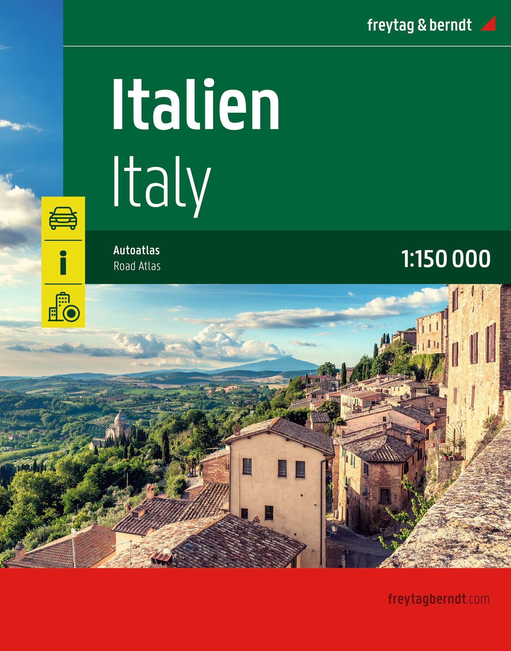 Vorderes Coverbild Italien, Autoatlas 1:150.000, freytag & berndt