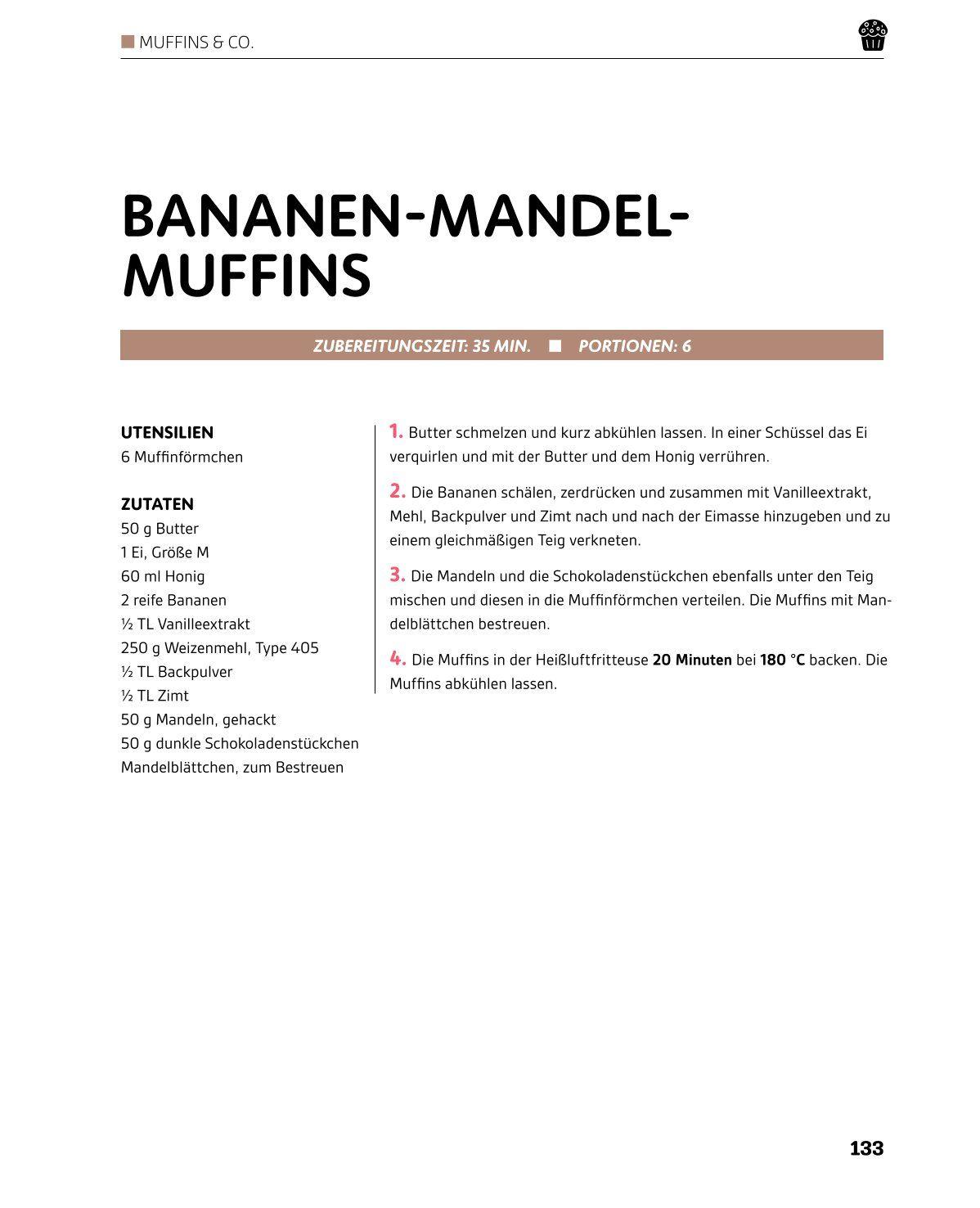 Beispielinhalt (Bild) Heißluftfritteuse GOLD Das Backbuch