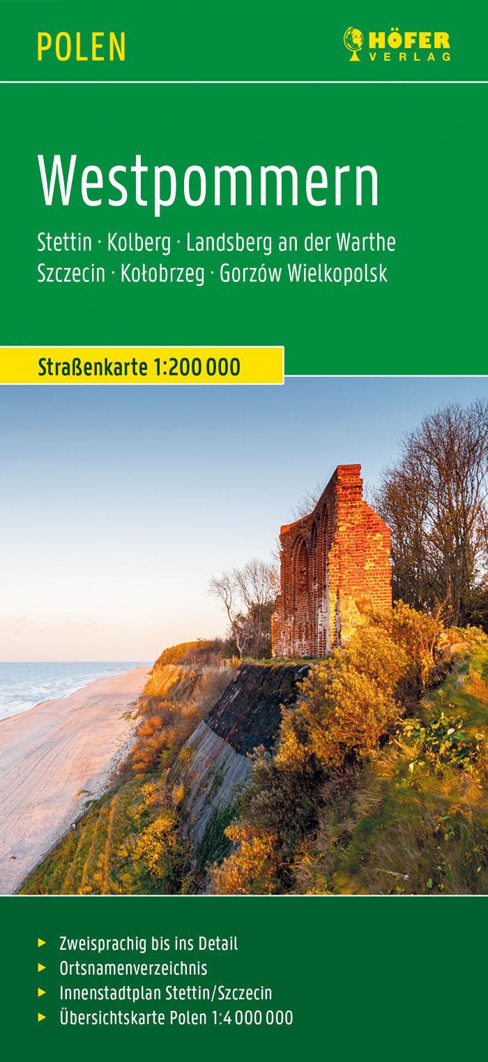 Vorderes Coverbild Westpommern, Straßenkarte 1:200.000, Höfer Verlag