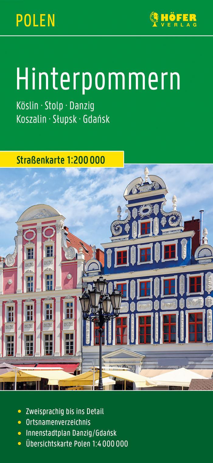 Vorderes Coverbild Hinterpommern, Straßenkarte 1:200.000, Höfer Verlag