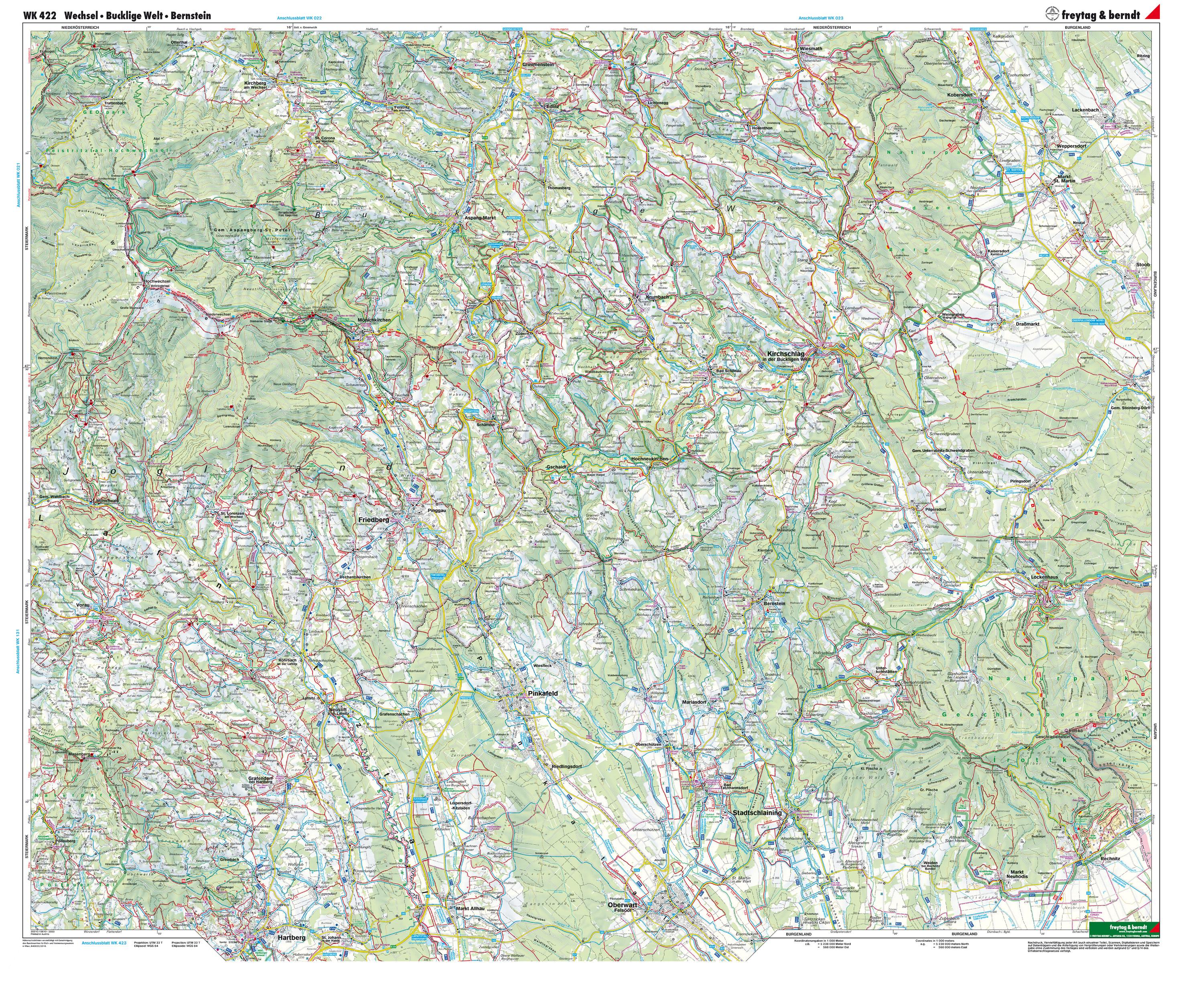 Beispielinhalt (Bild) Wechsel, Wander-, Rad- und Freizeitkarte 1:50.000, freytag & berndt, WK 422