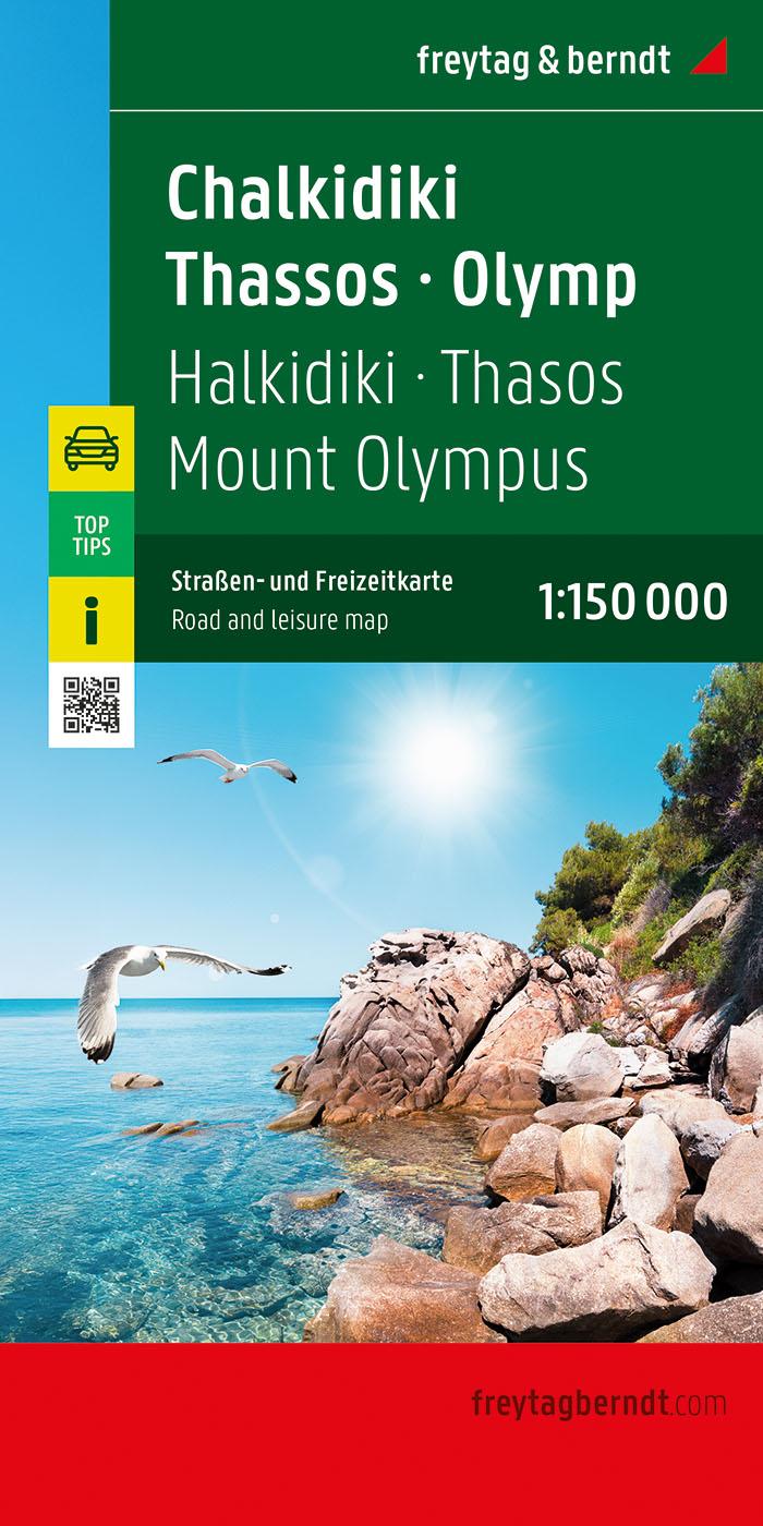 Vorderes Coverbild Chalkidiki - Thasos - Olymp, Straßen- und Freizeitkarte 1:150.000, freytag & berndt