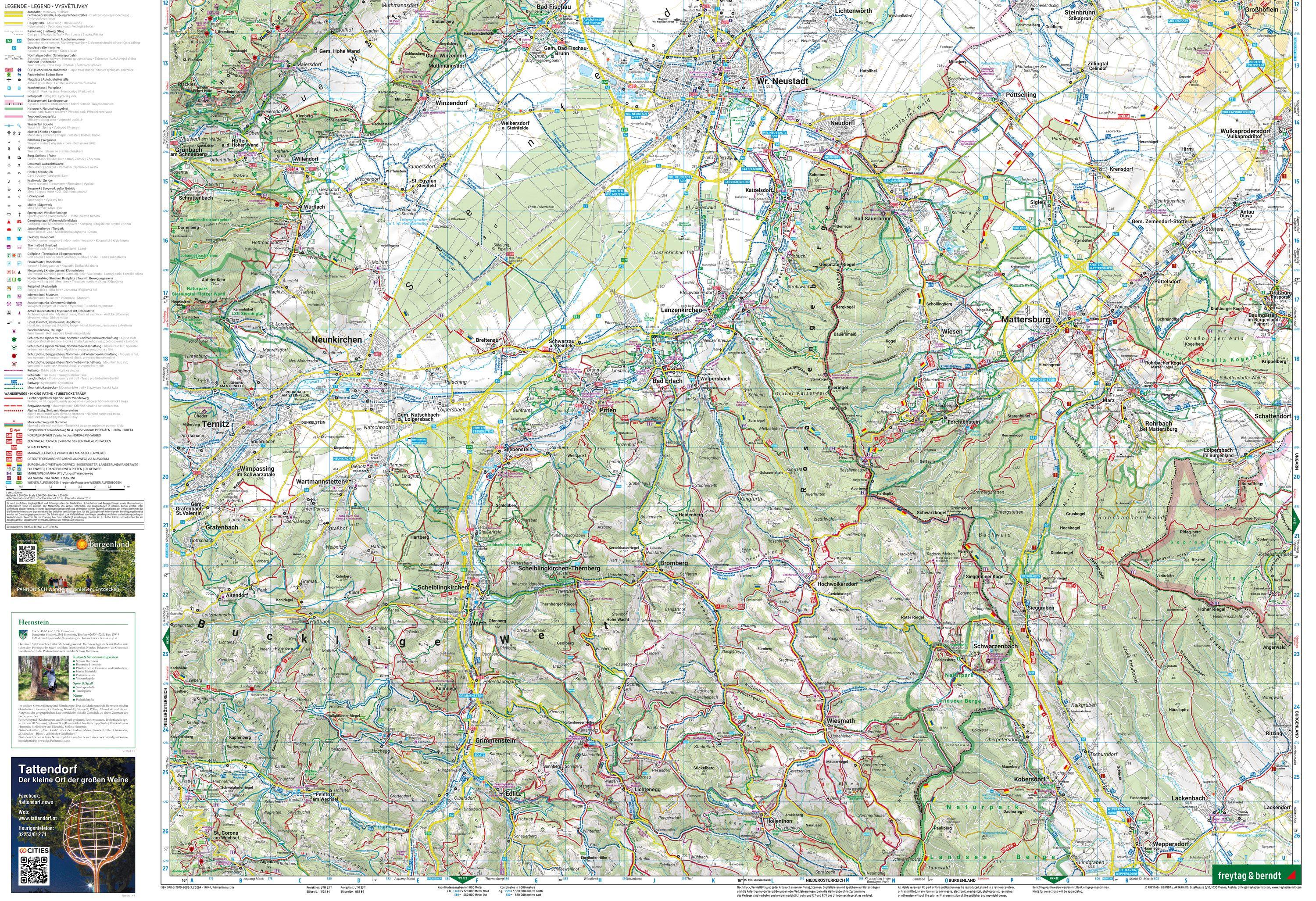 Beispielinhalt (Bild) Thermenregion Baden, Wander-, Rad- und Freizeitkarte 1:50.000, freytag & berndt, WK 023