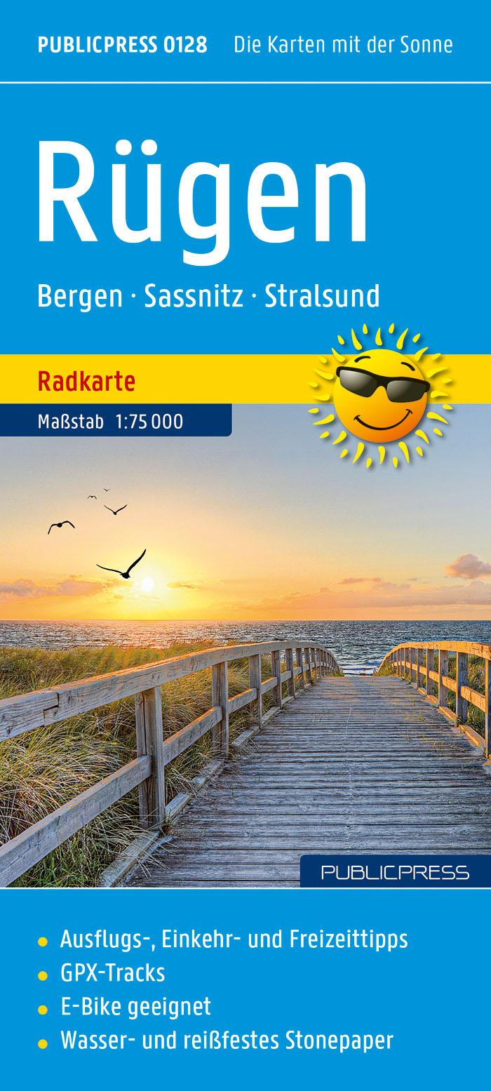 Vorderes Coverbild Rügen, Radkarte 1:75.000, Publicpress