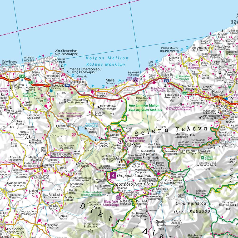 Beispielinhalt (Bild) Kreta, Straßen- und Freizeitkarte 1:150.000, freytag & berndt
