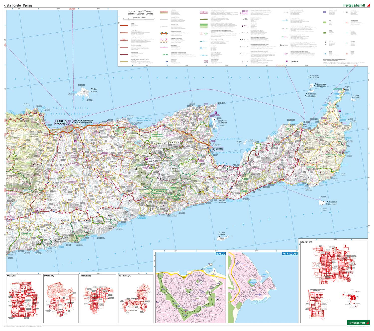 Beispielinhalt (Bild) Kreta, Straßen- und Freizeitkarte 1:150.000, freytag & berndt