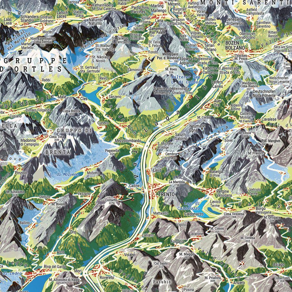 Beispielinhalt (Bild) Tirol - Dolomiten - Gardasee - Panorama, Straßenkarte 1:450.000, freytag & berndt