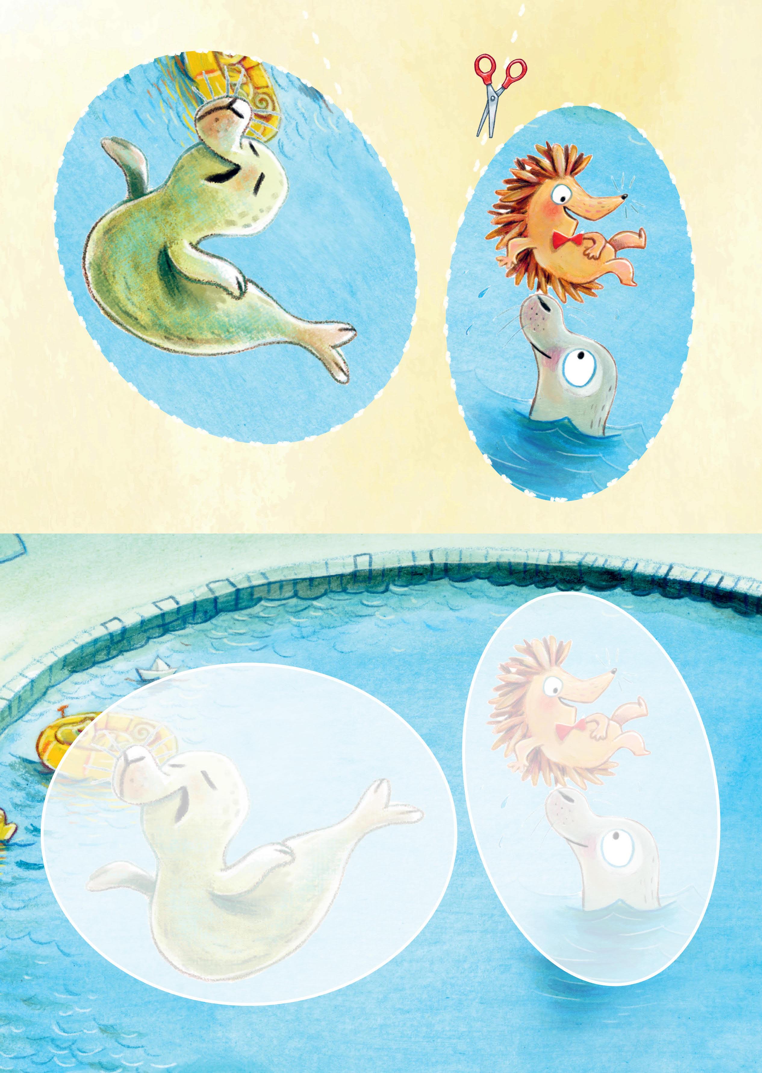 Beispielinhalt (Bild) Schneiden und Kleben - im Zoo