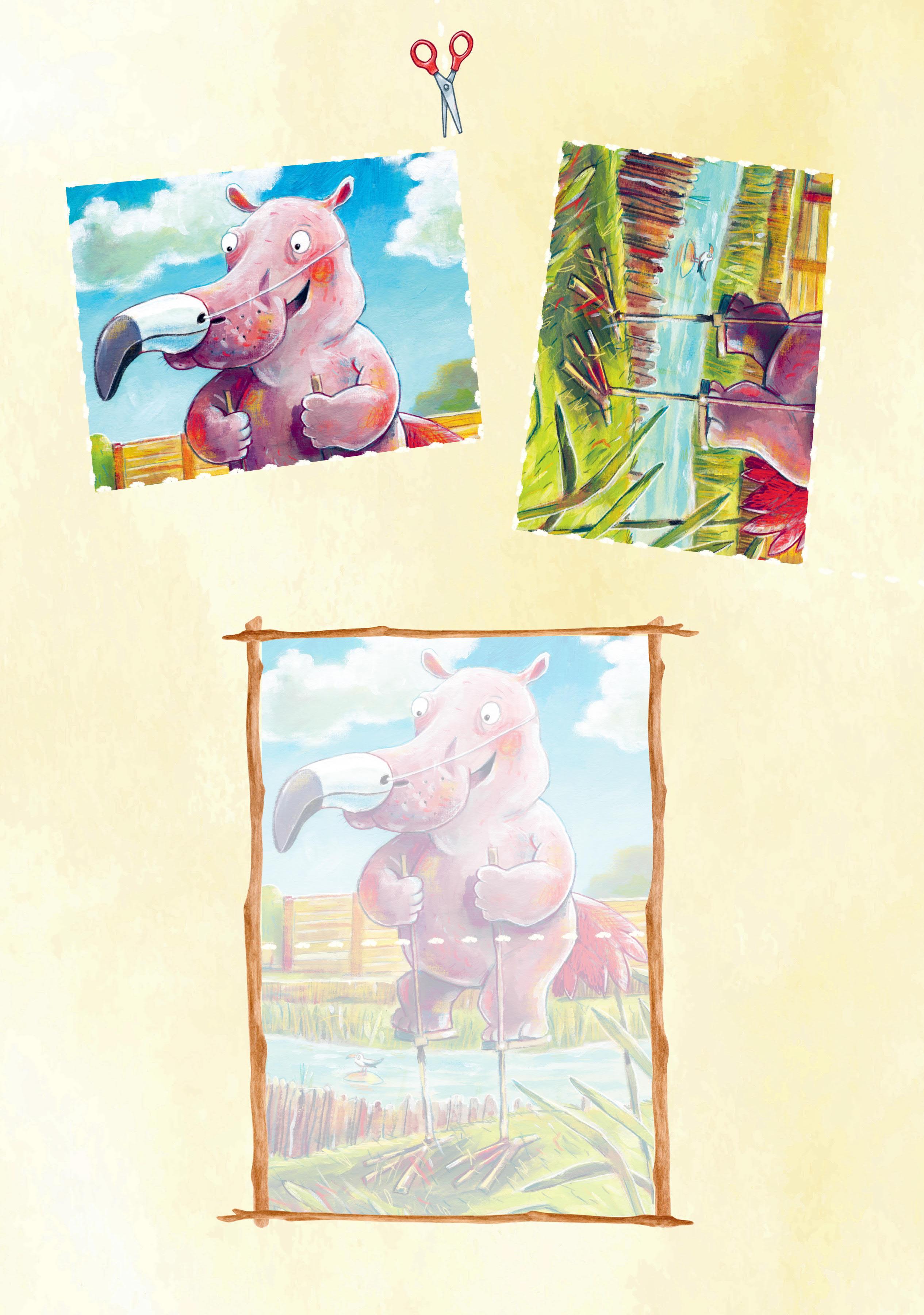 Beispielinhalt (Bild) Schneiden und Kleben - im Zoo