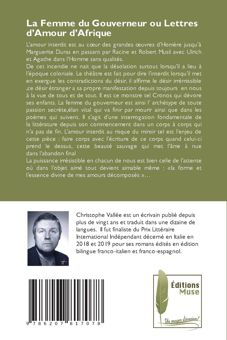 Rückseitencover La Femme du Gouverneur ou Lettres d'Amour d'Afrique