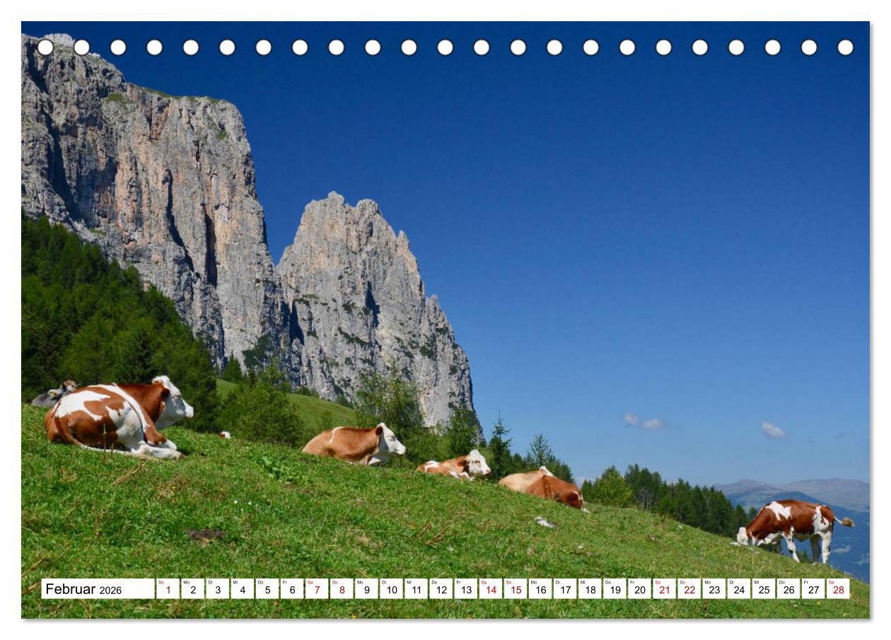 Beispielinhalt (Bild) Der Schlern - Magie und Mythos im Herzen der Dolomiten (Tischkalender 2026 DIN A5 quer), CALVENDO Monatskalender